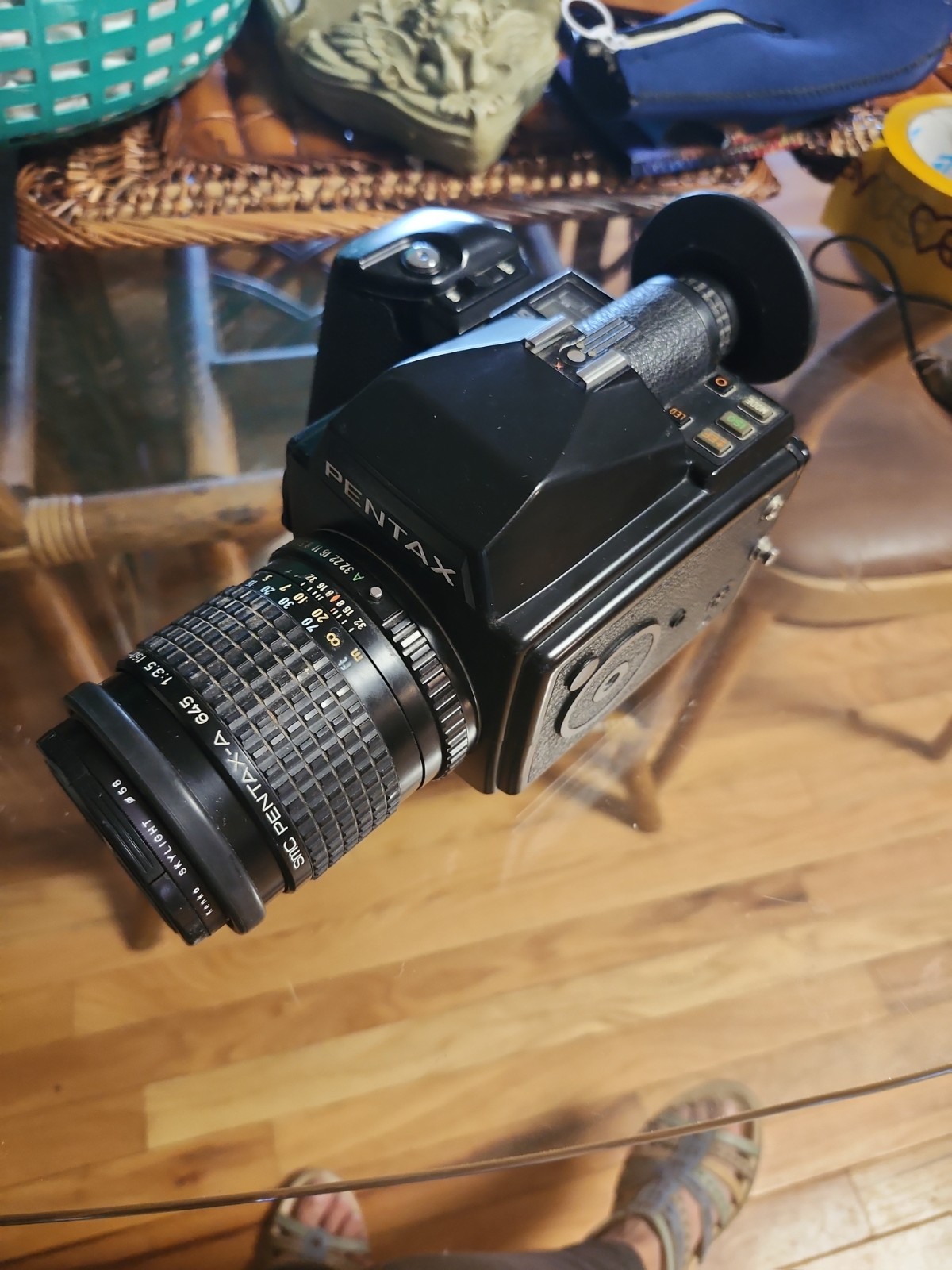 Pentax 645 Medium Format SLR Film Camera with lens Untested