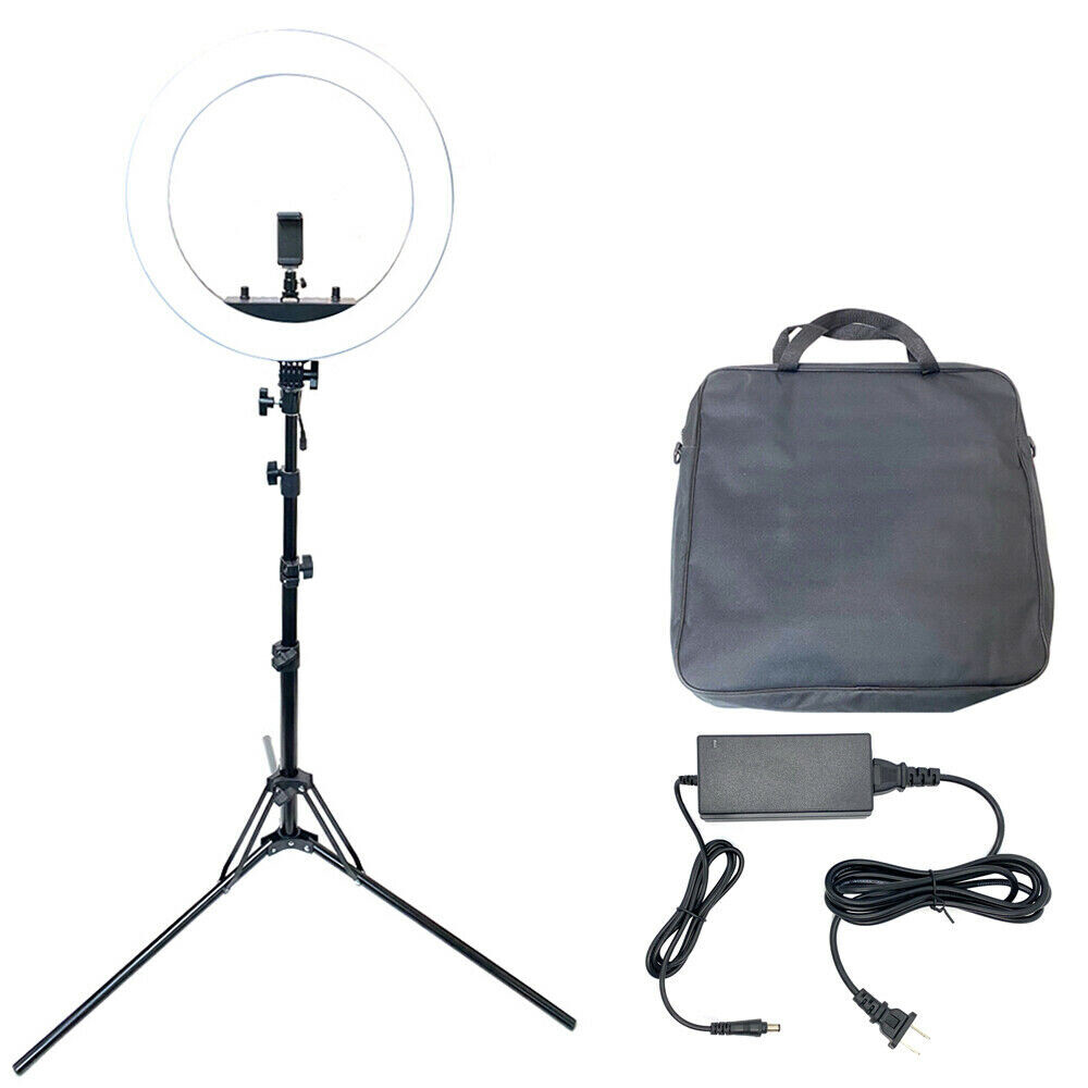 18″ LED Ring Light Kit with Stand Dimmable 6000K For Makeup Phone Camera Youtube