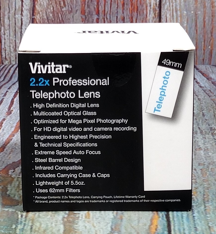 Vivitar 49MM 2.2x Professional Telephoto Lens – Brand New