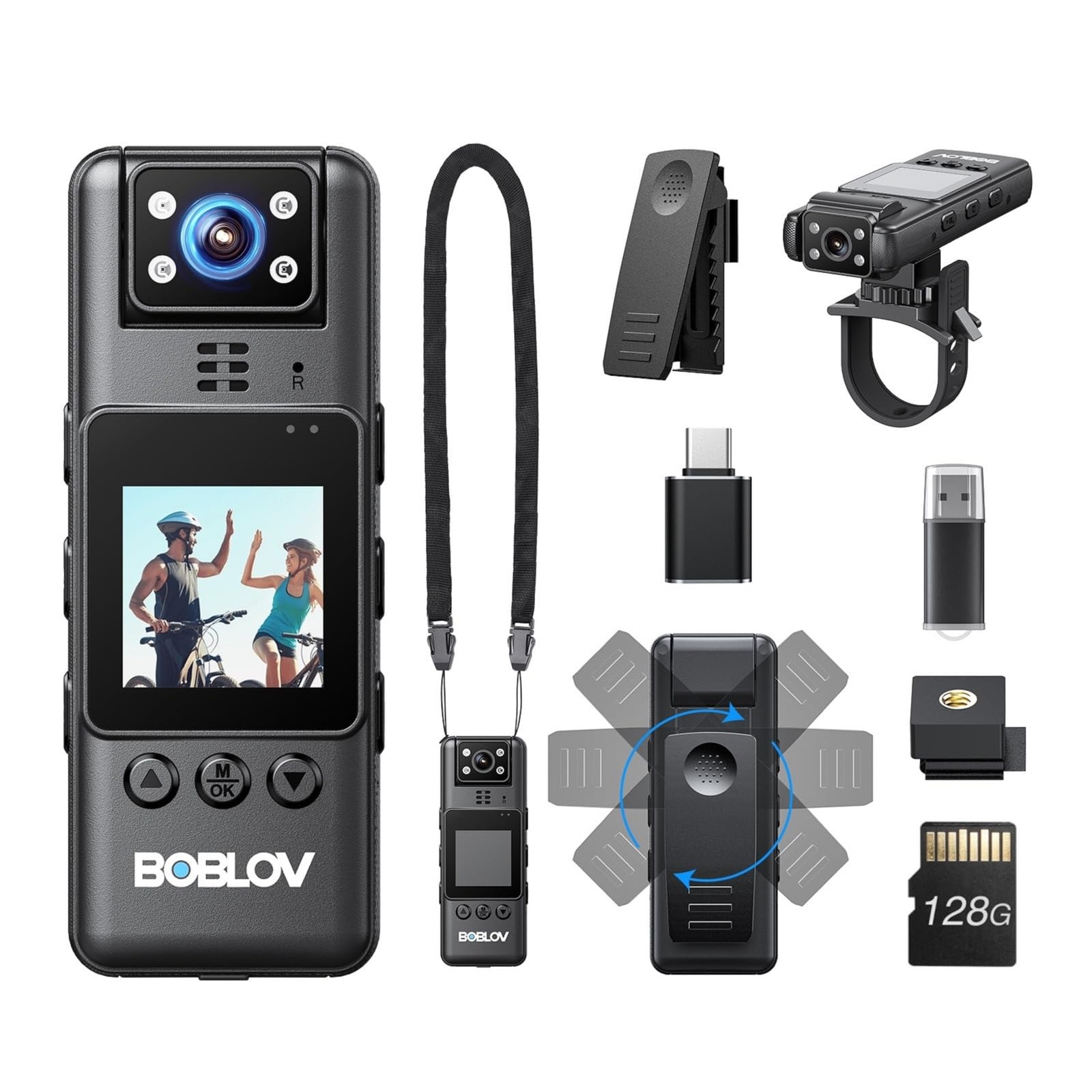 Mini Body with Video: 128G Action , Small Cameras for Vlogging with 9Hrs Long…
