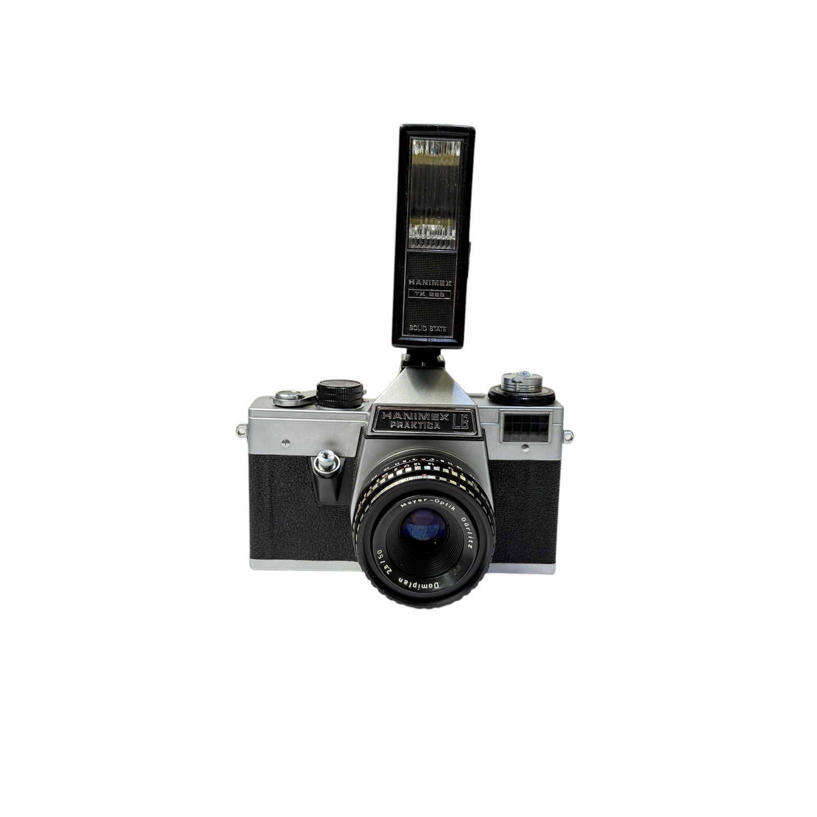 Vintage Pentacon Hanimex Praktica LB SLR 35mm Film w extra Lens + Flash TESTED