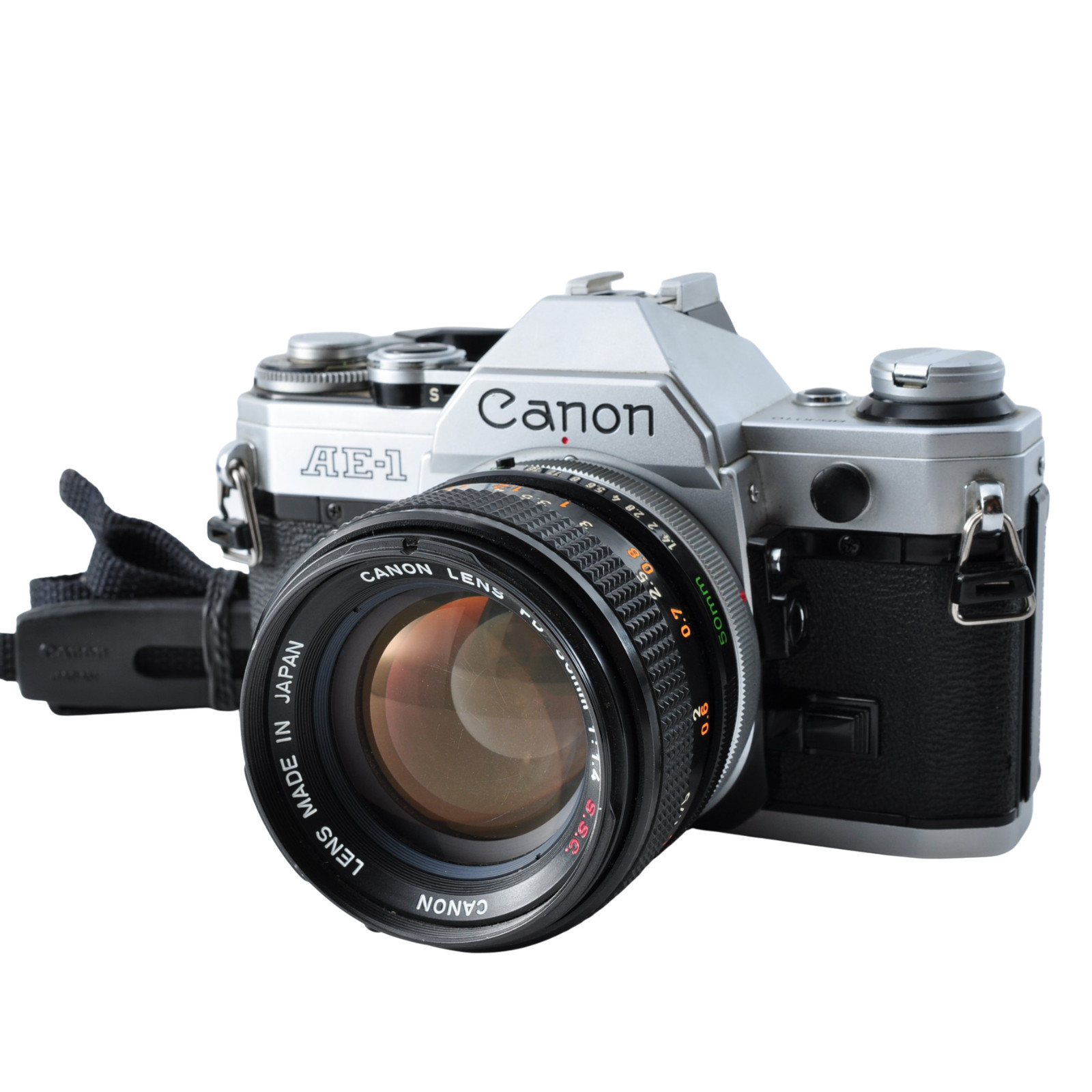 [Near MINT] Canon AE-1 Silver 35mm SLR Film Camera FD 50mm f1.4 S.S.C. Japan