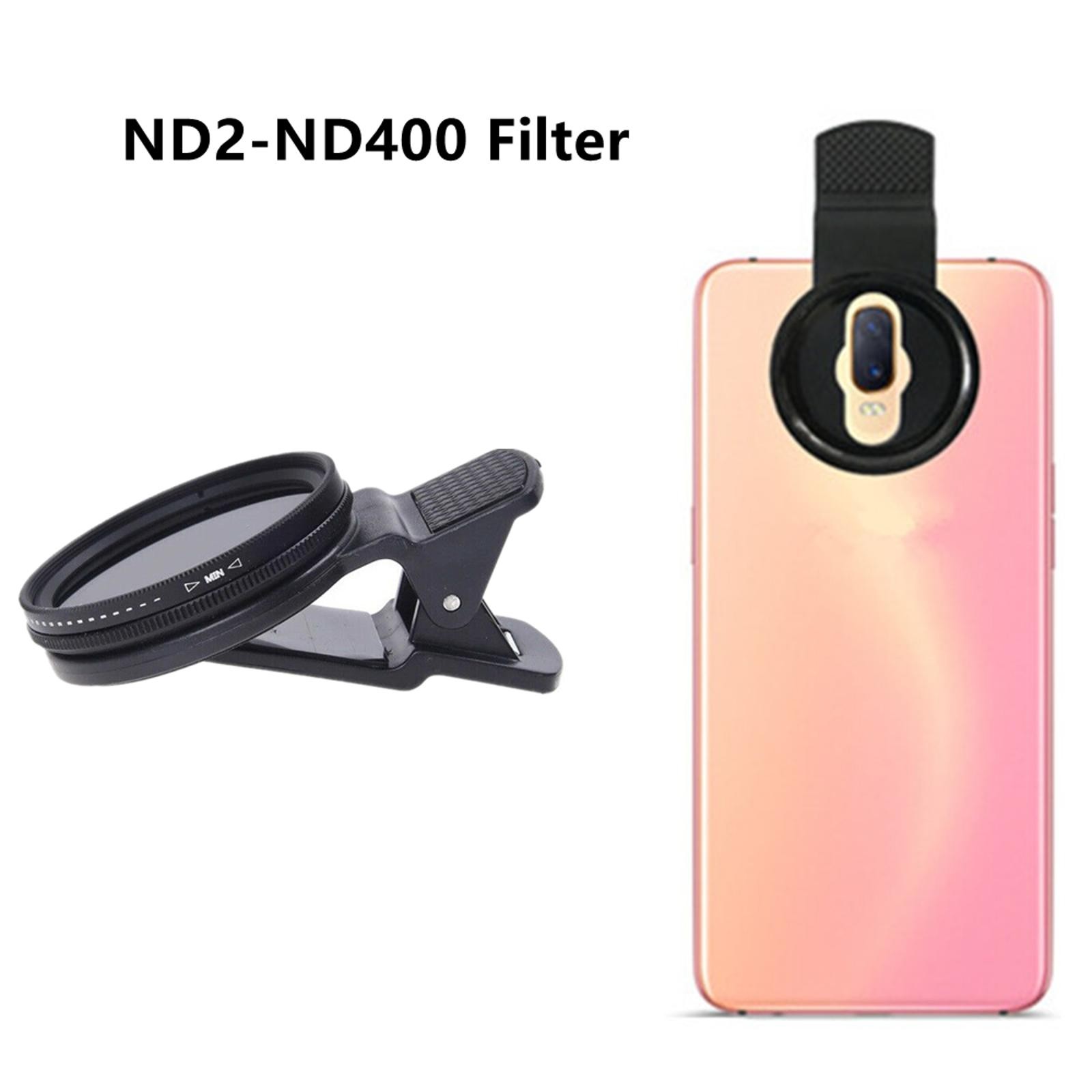 37mm Clip-on ND2-400 Adjustable Neutral Density Phone Camera Lens Filter