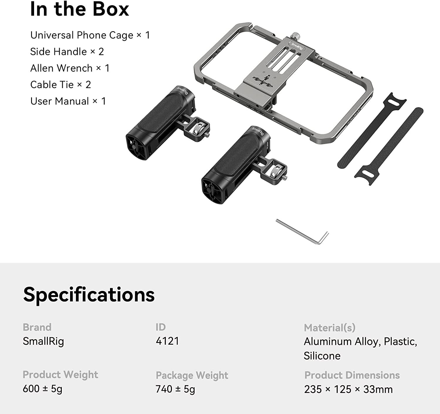 SmallRig Universal Phone Cage,Video Rig Kit for iPhone 17/16/15 for Samsung