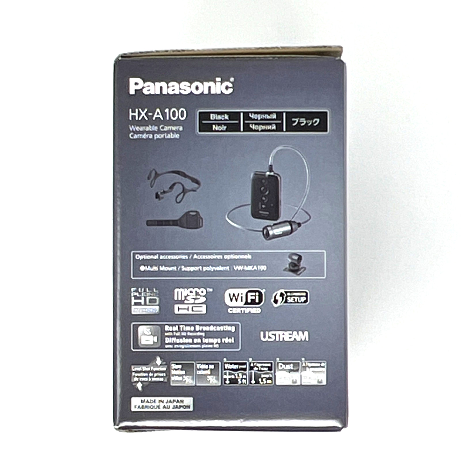 Panasonic HX-A100 Wearable Camera Full HD Wi-Fi Real Time – Black (Tested)