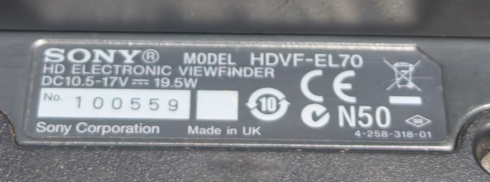 Sony HDVF-EL70 7.4-inch OLED Viewfinder Module As-Is *READ* #1