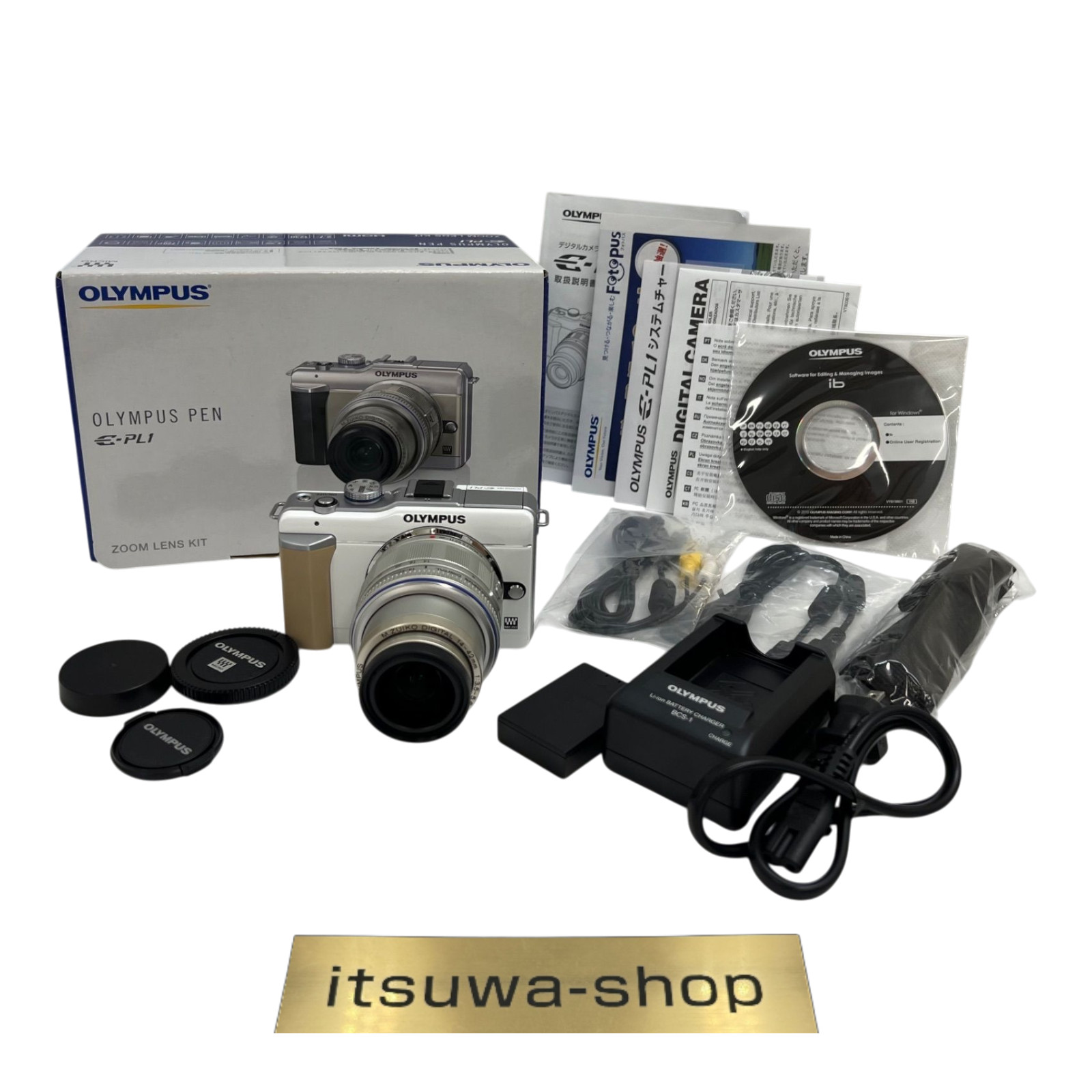 Olympus PEN E-PL1 White w/ 14-42mm Lens Tested w/ Box Charger Battery