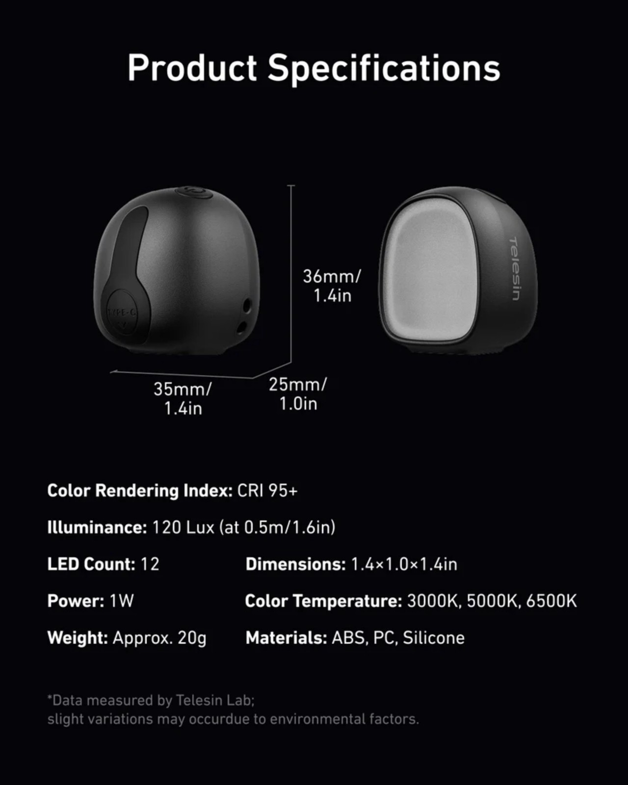 Dual Mini Fill Light Set for DJI Pocket 4 Magnetic Portable LED Vlog Light Kit