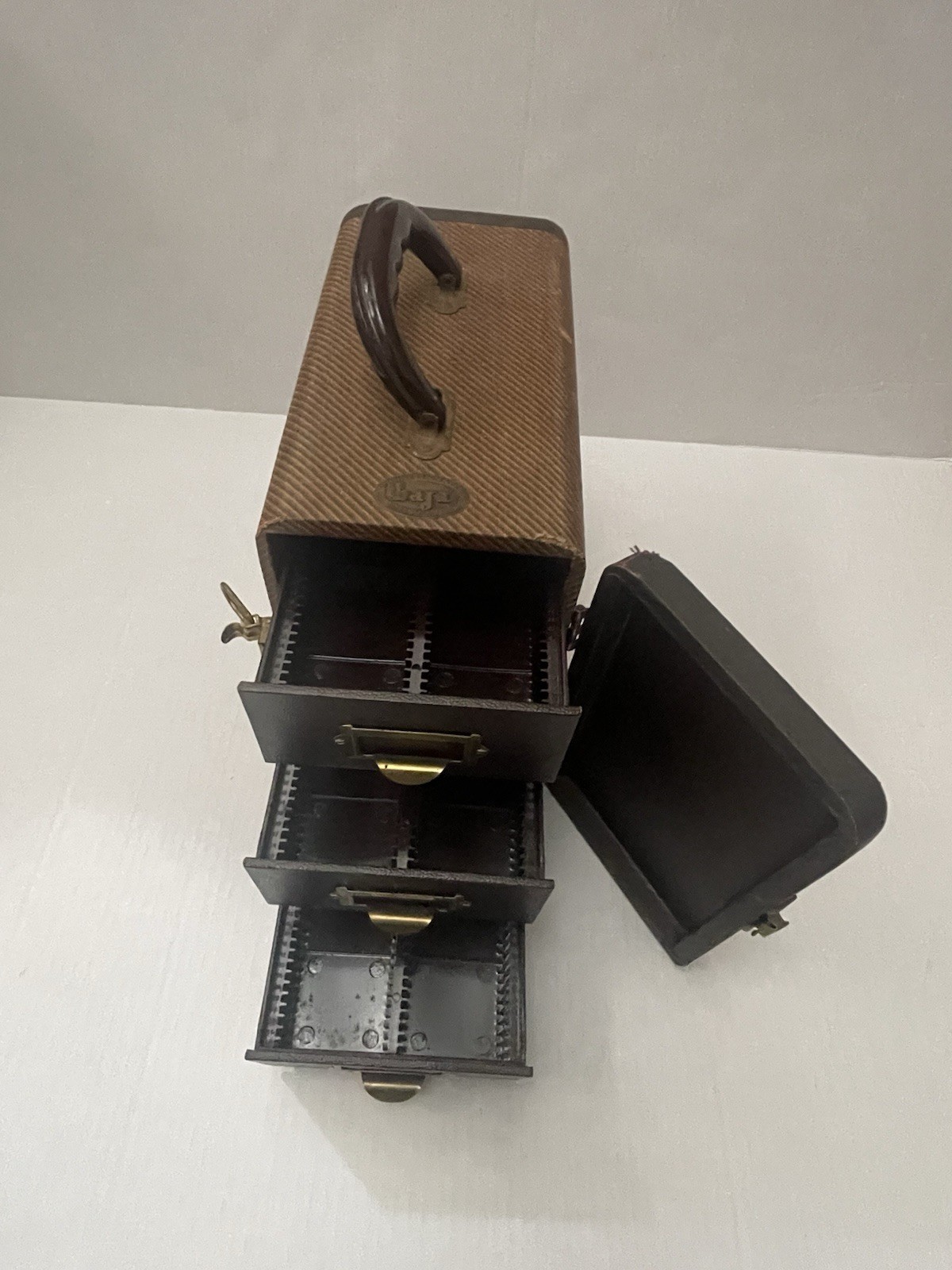 Vintage 1950s BARNETT & JAFFE 35 mm Slide Holder Case with 3 Drawers (BAJA)