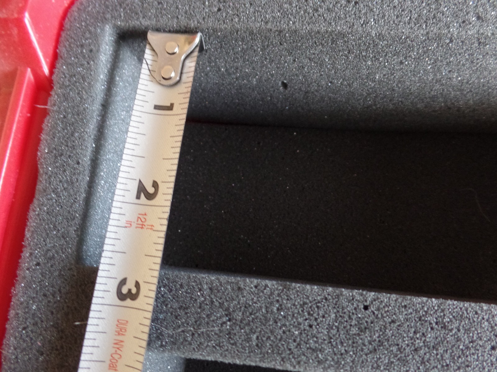 18″x12″x5″ Red Hard Shell Case with Foam Compartments