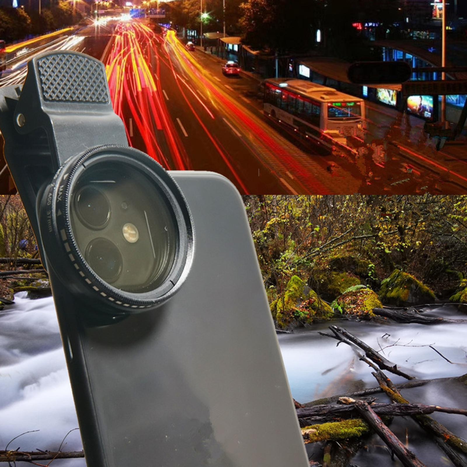 37mm Clip-on ND2-400 Adjustable Neutral Density Phone Camera Lens Filter