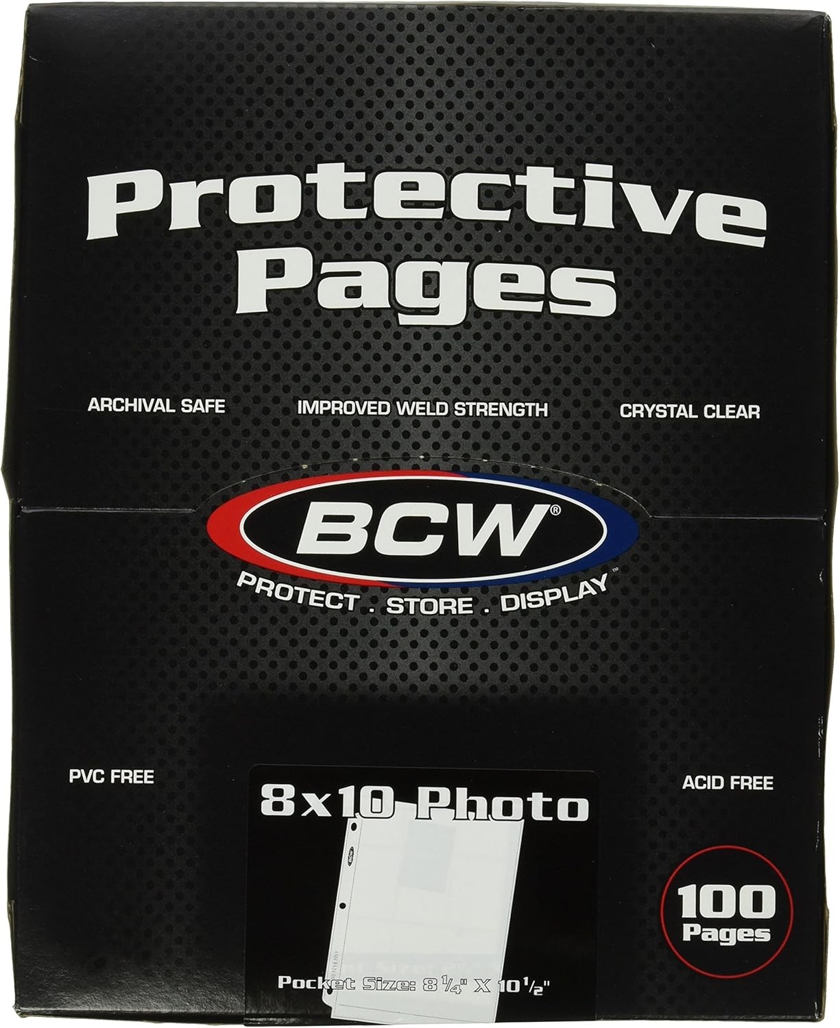 1 pack of 100 BCW 8″ x 10″ Photo 1-Pocket Pro Binder Pages