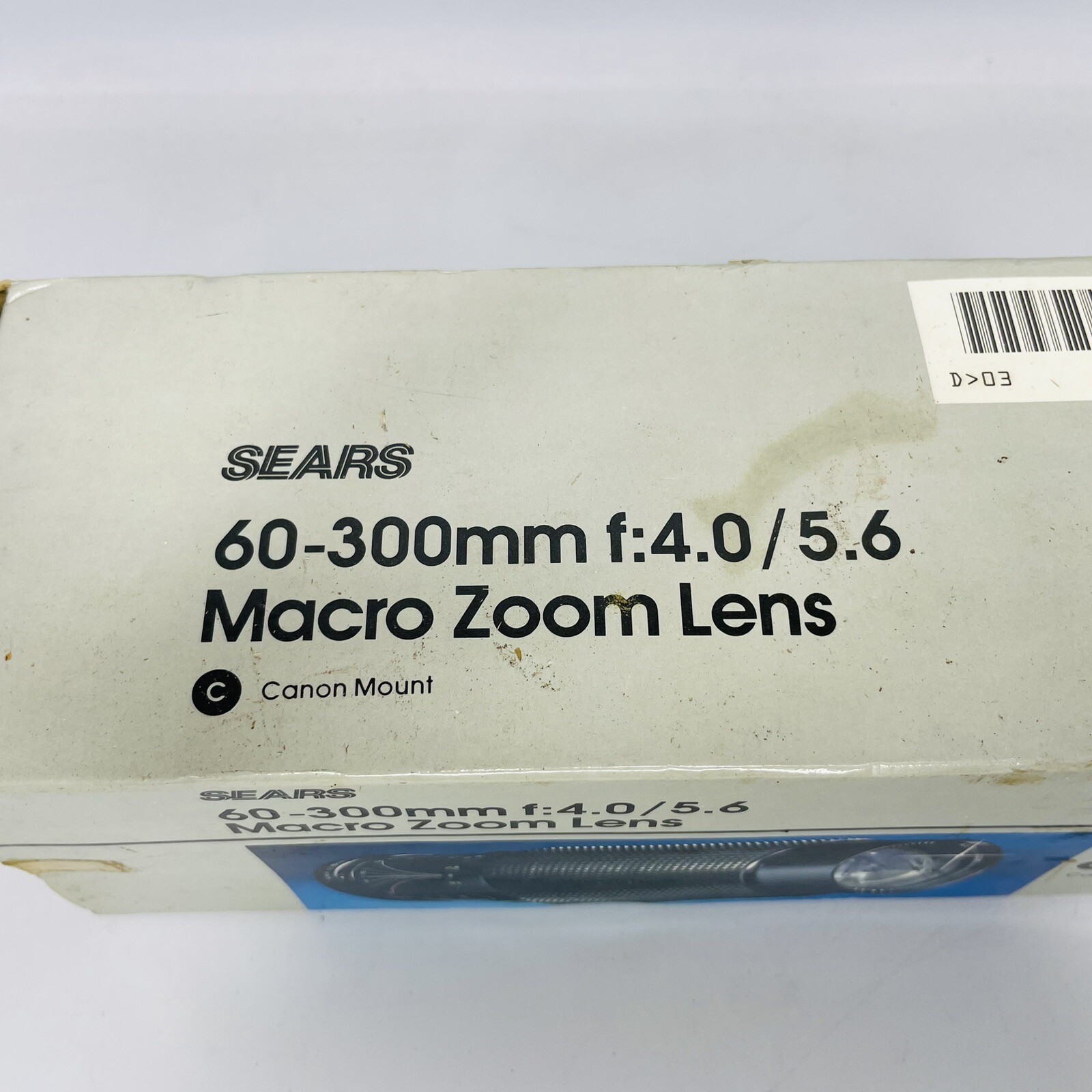 Sears Macro Zoom 60-300mm f/4.0-5.6 Lens with Caps/ Canon Mount in Box
