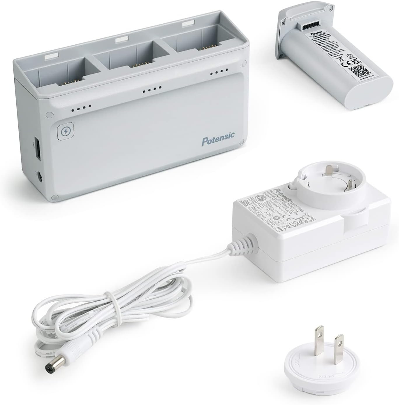 Atom SE Parallel Charging Hub, Smart Battery and Super Quick Charge Adapter Pack