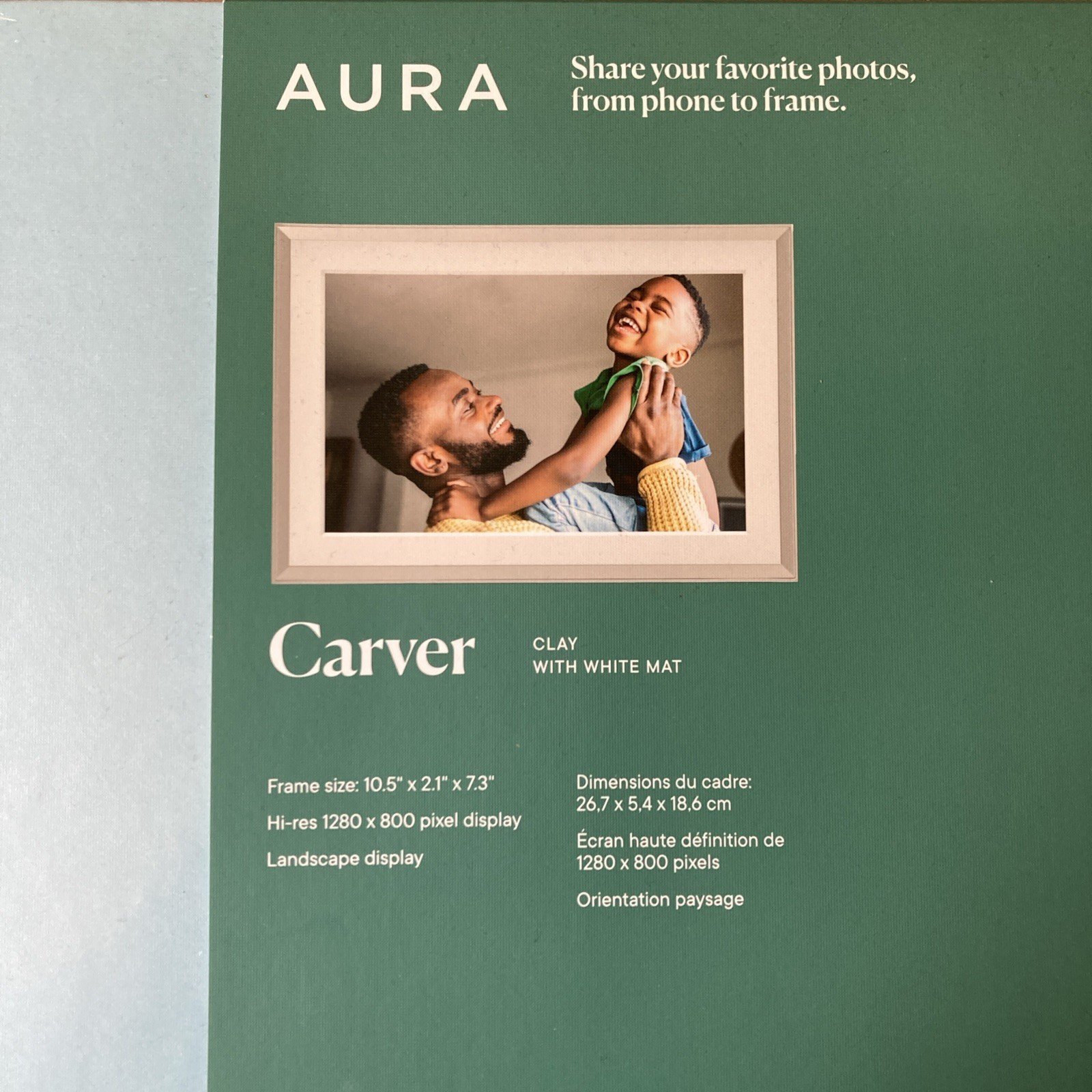 Aura Carver – Clay with White Mat Picture Frame 10.5″ x 2.1” x 7.3″ – New Sealed