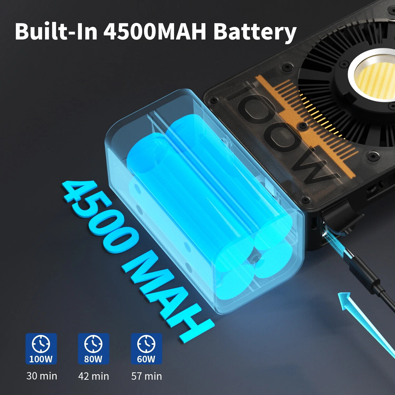 Zhiyun CX100 100W Bi-Color Pocket LED Video Light Photography Light 2700K-6500K