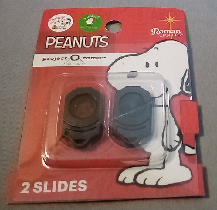 1 Pack of 2 Peanuts Snoopy Project-O-Rama Projector Night Light Slides Christmas