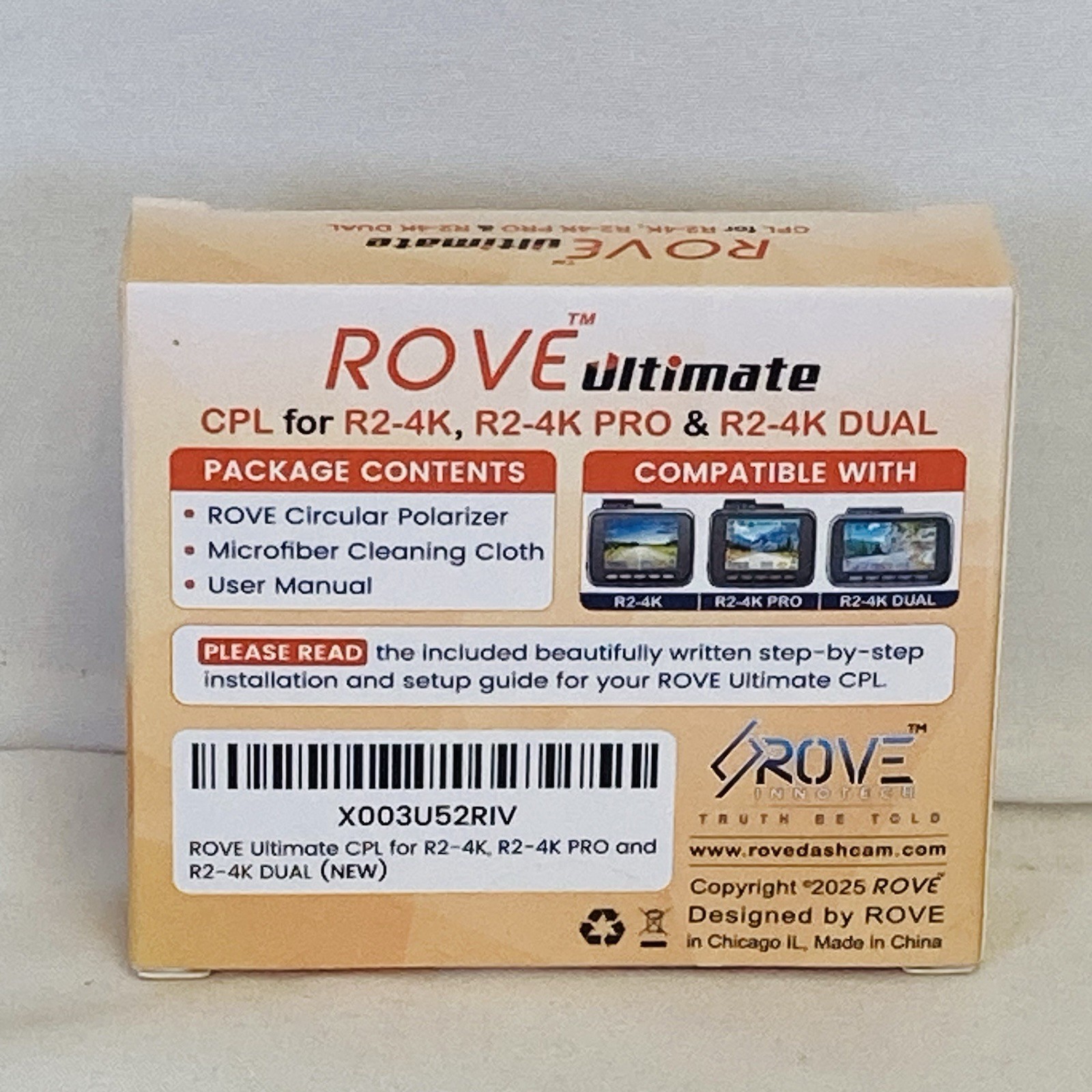 ROVE Ultimate CPL Filter for ROVE R2-4K, R2-4K PRO & R2-4K DUAL Dash Cams