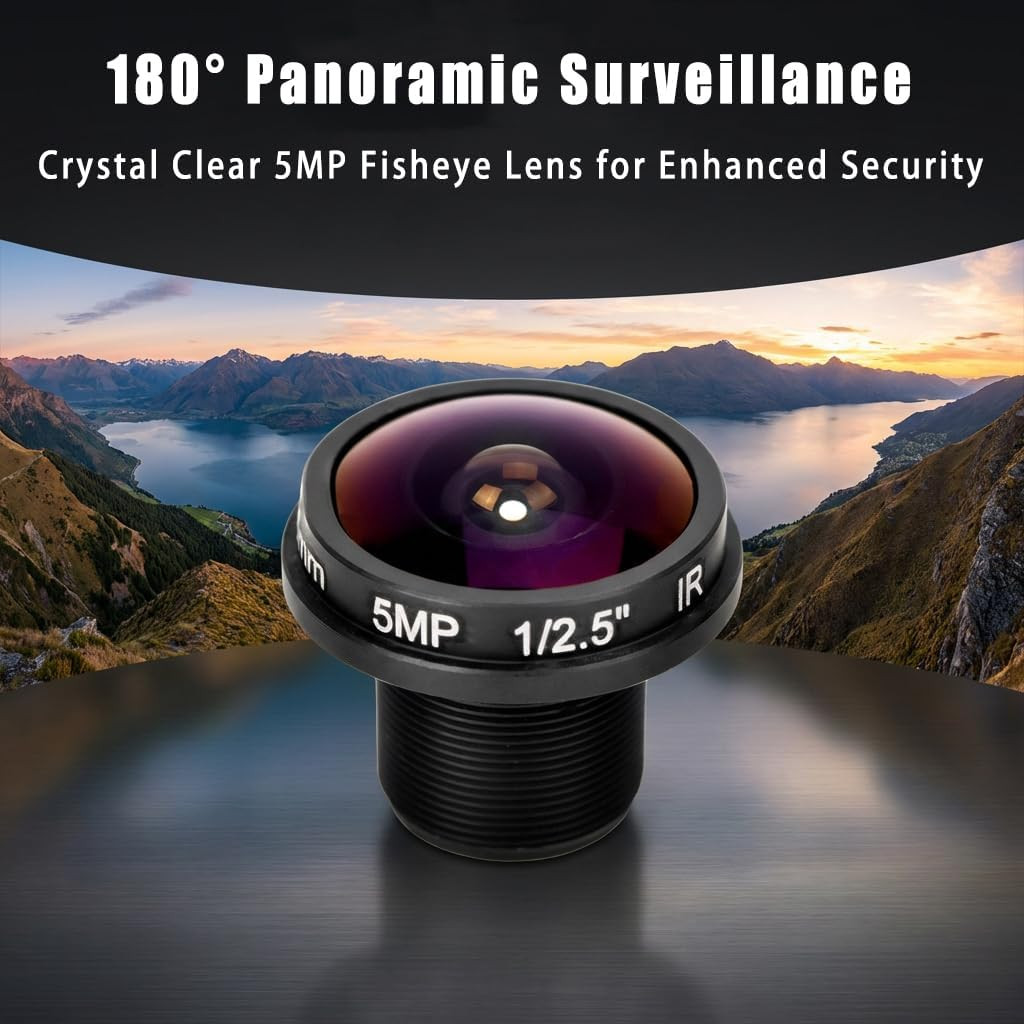 1.8Mm 180° Wide Angle Board Lens, HD 5Mp Fisheye View CCTV Wide Angle Camera for