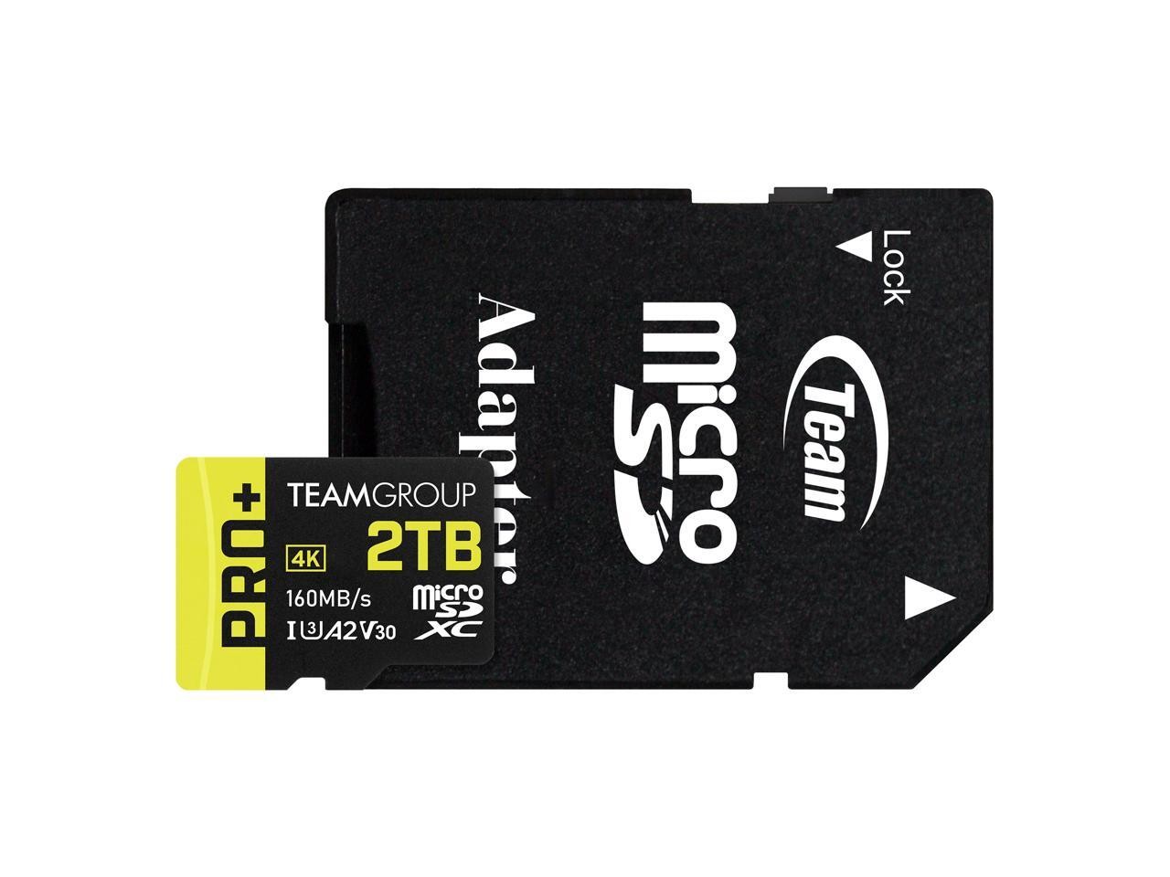 Team 2TB Pro+ microSDXC UHS-I/U3 Class 10 Memory Card with Adapter, compatible