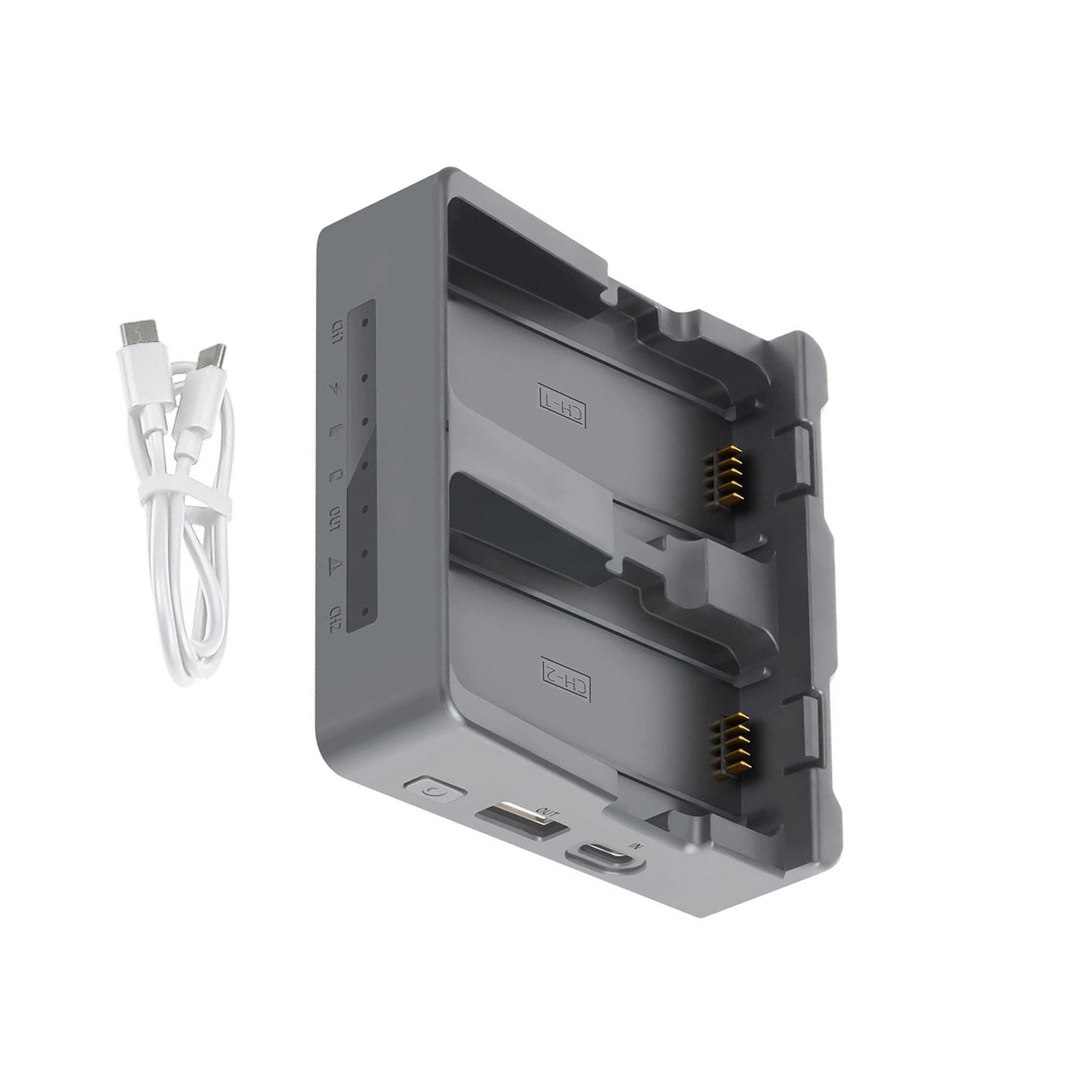 Dual Battery Charger with USB Output Port for DJI Neo 2 Drone and Mobile Devices