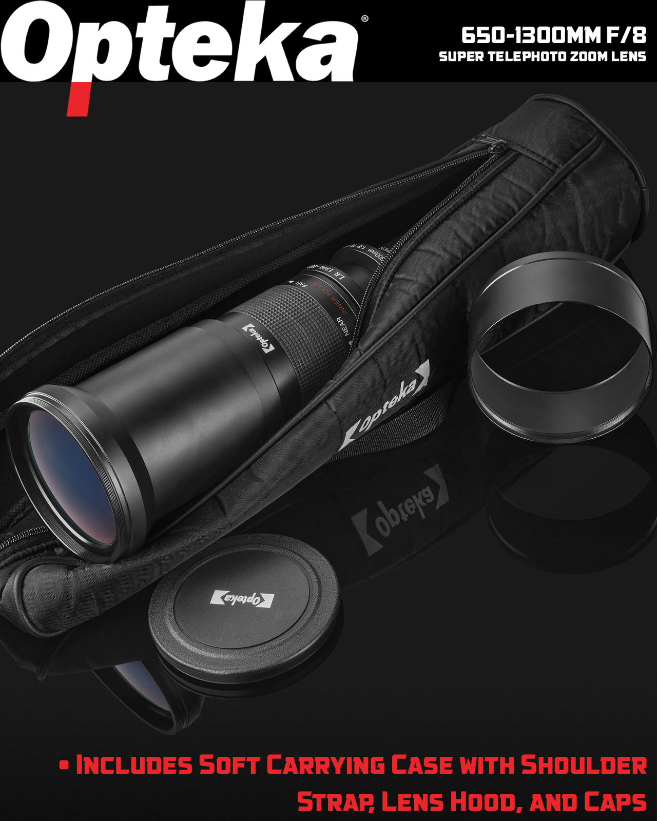 Opteka 650-1300mm Telephoto Zoom Lens for Panasonic L Mount LUMIX Cameras