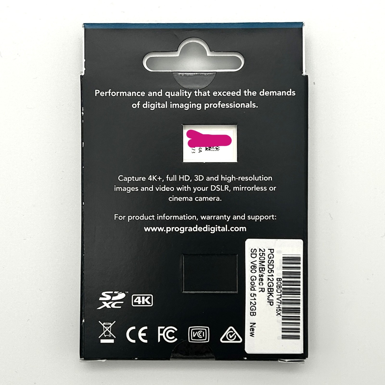 ProGrade Digital 512GB SDXC UHS-II V60 Gold 250R 4K Memory Card PGSD512GBKJP New