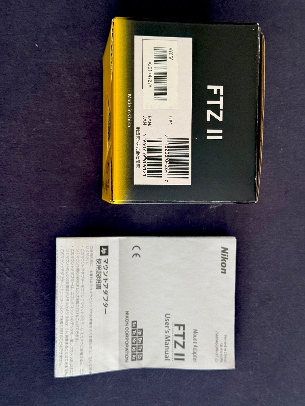 Nikon FTZ II Mount Adapter | F-Mount Lens to Z-Mount Camera | Box