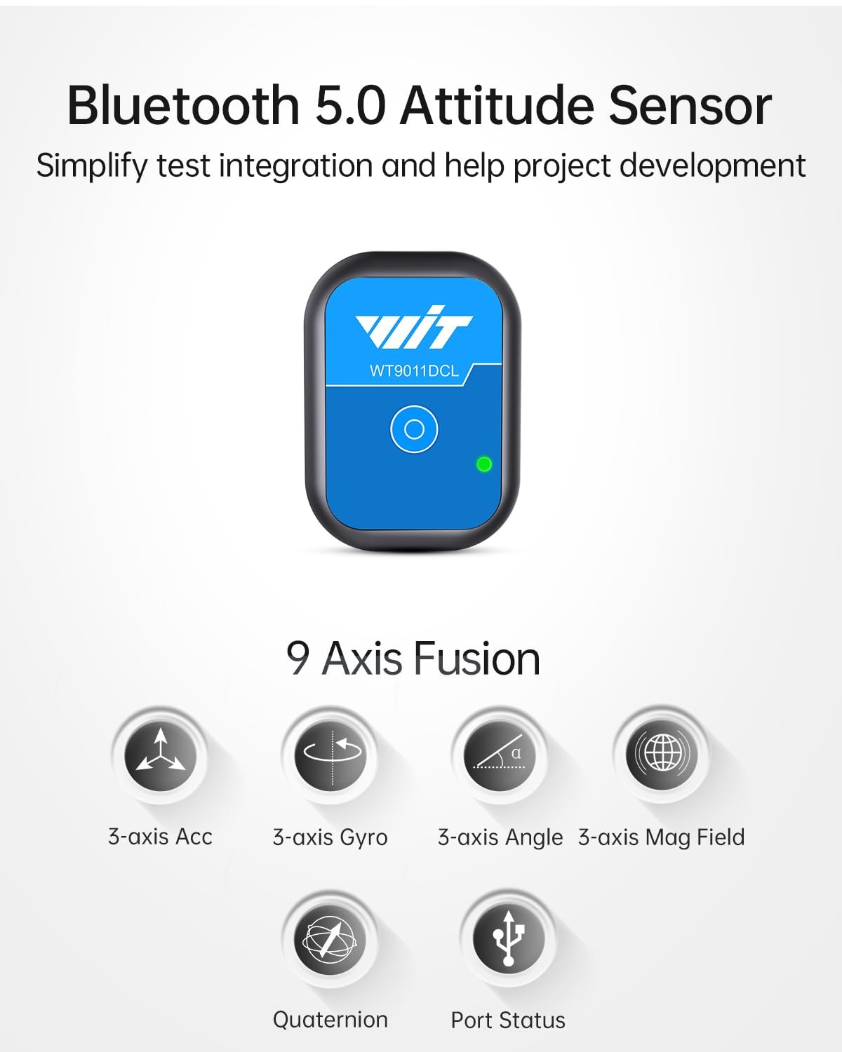 bluetooth 5.0 Accelerometer+inclinometer Wt9011dcl Mpu9250 Highprecision 9axis