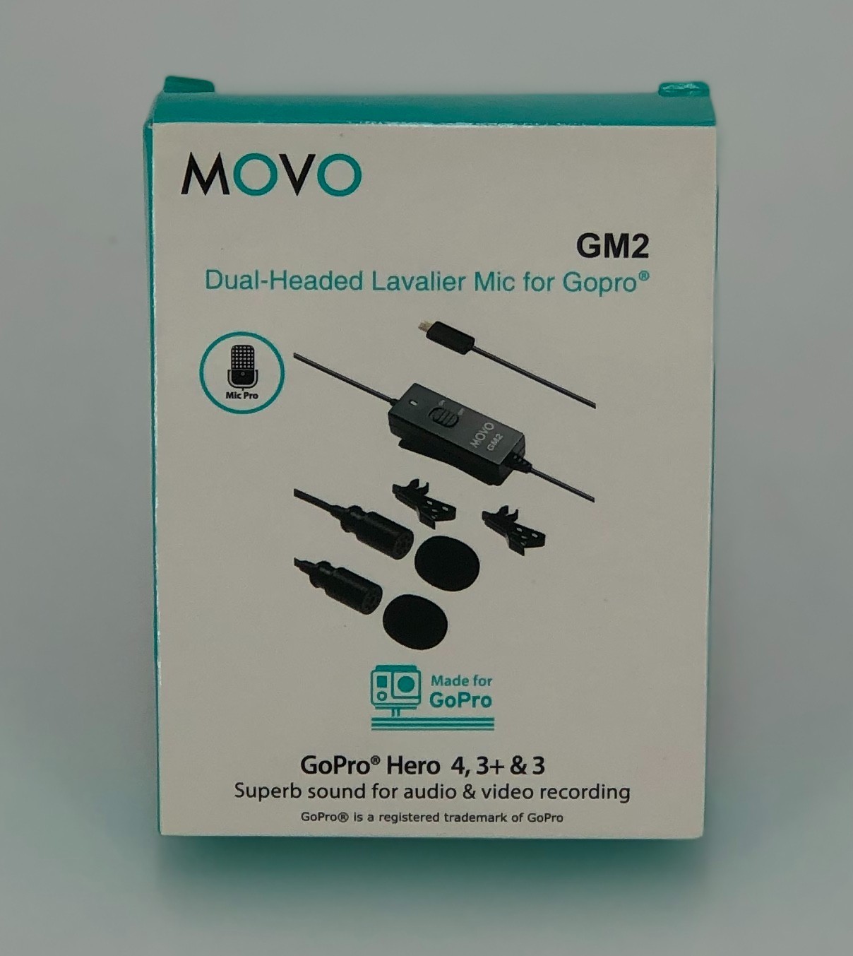 Movo GM2 Dual-Capsule Lavalier Lapel Microphone for GoPro HERO3 HERO3+ & HERO4