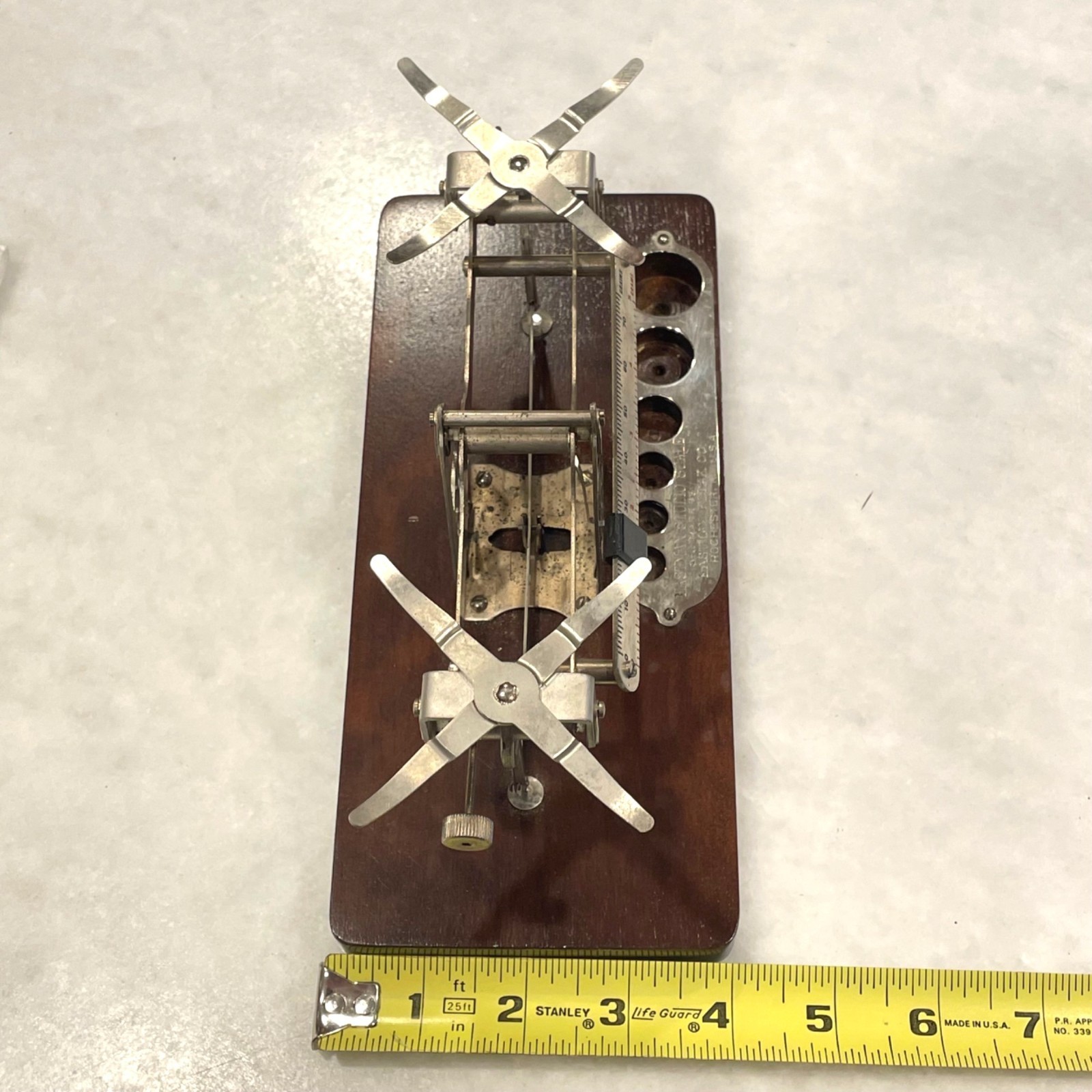 Vintage Eastman Kodak Studio Scale Metal Weights Wood Base Photography Balance