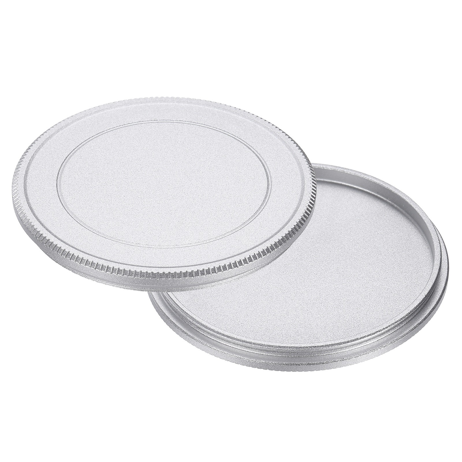 2 Pcs 52mm Camera Lens Cap, Aluminum Screw Mount Front Lens Cap Cover, Silver