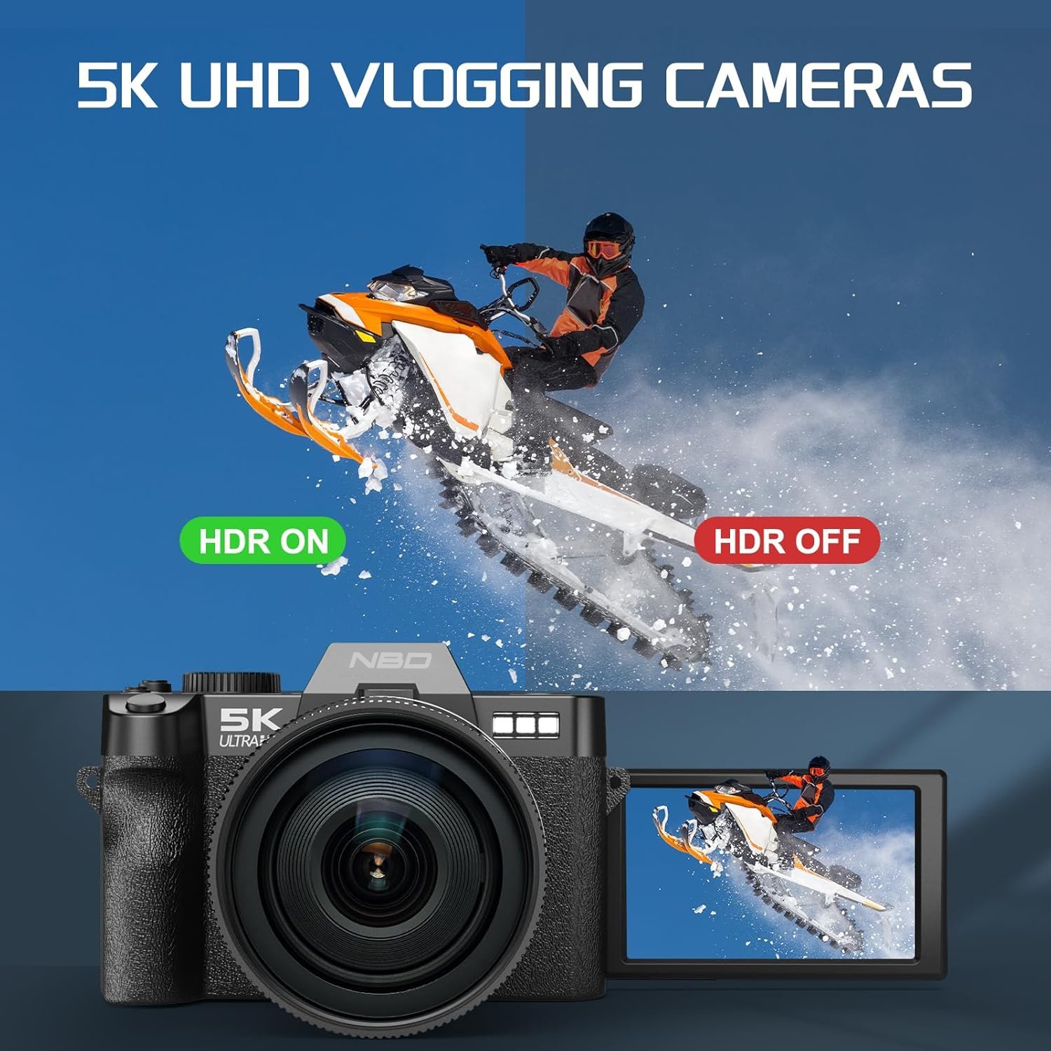 NBD Digital Camera 5K 48MP 16X Autofocus with Wide Angle & Macro Lens Vlogging