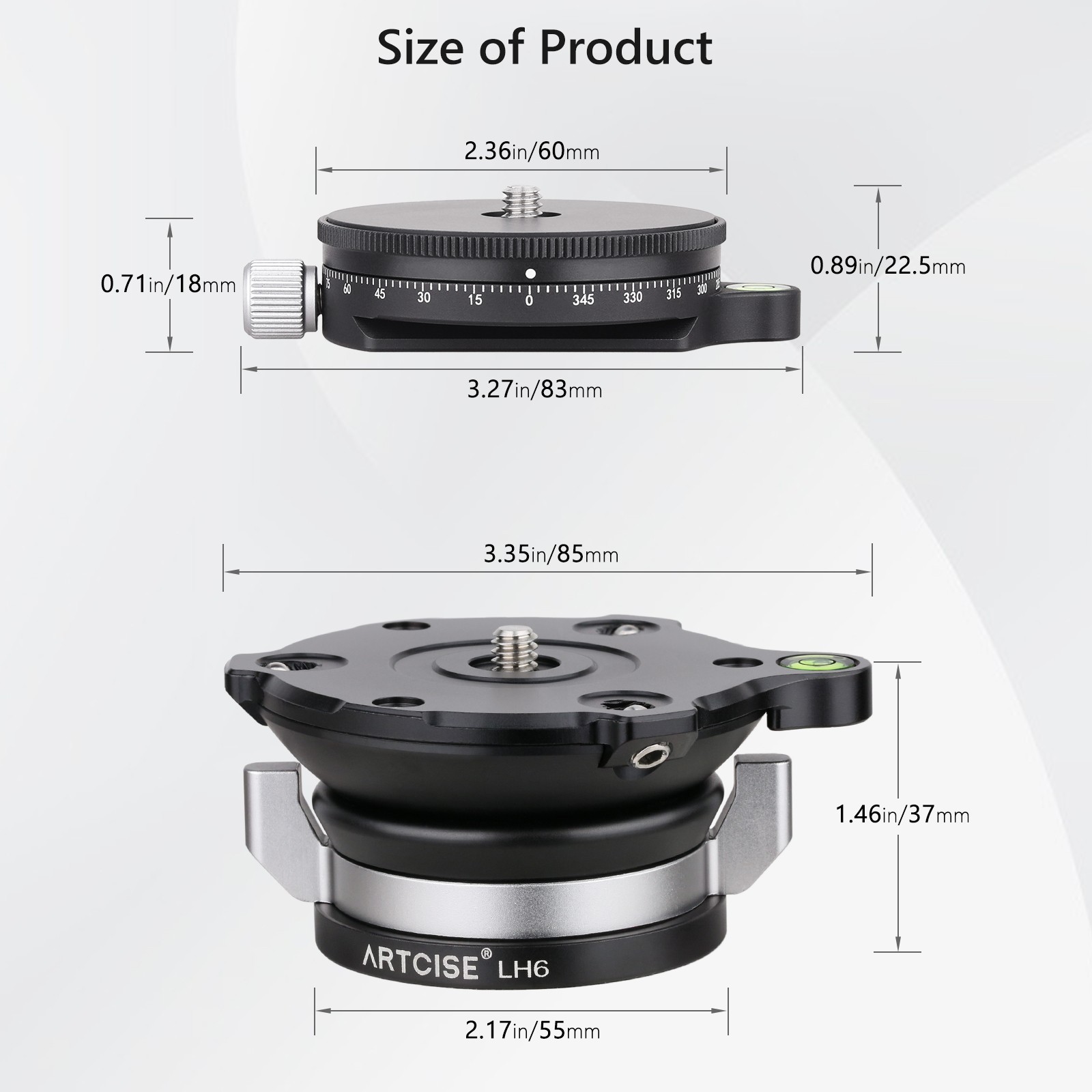 Tripod Leveling Base Camera Leveler Adjusting Plate 360° Panoramic Pan Base