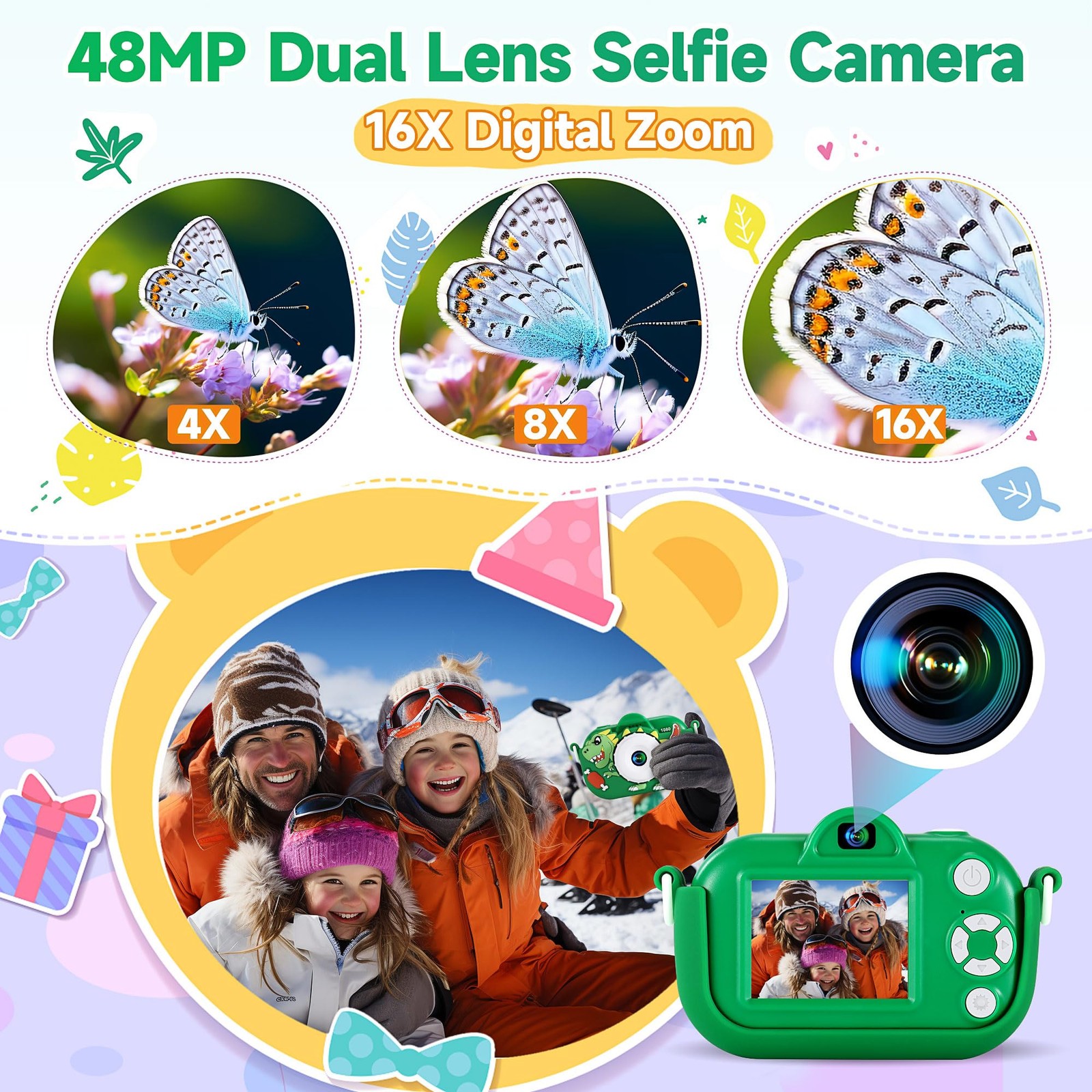 Boys Toys for 3 4 5 6 7 8 9 Years Old Boys, 48MP Dual Lens Digital Christmas …