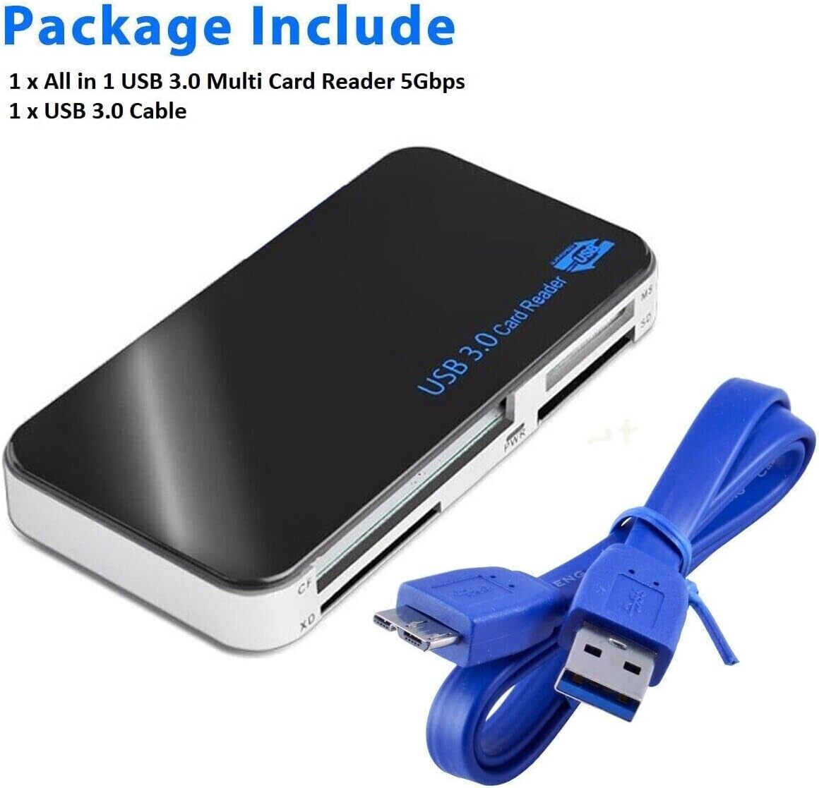 USB 3.0 Memory Card Reader Adapter 5GBPS Fit CF/TF/SD/Micro SD/XD/M2/MS Card LOT