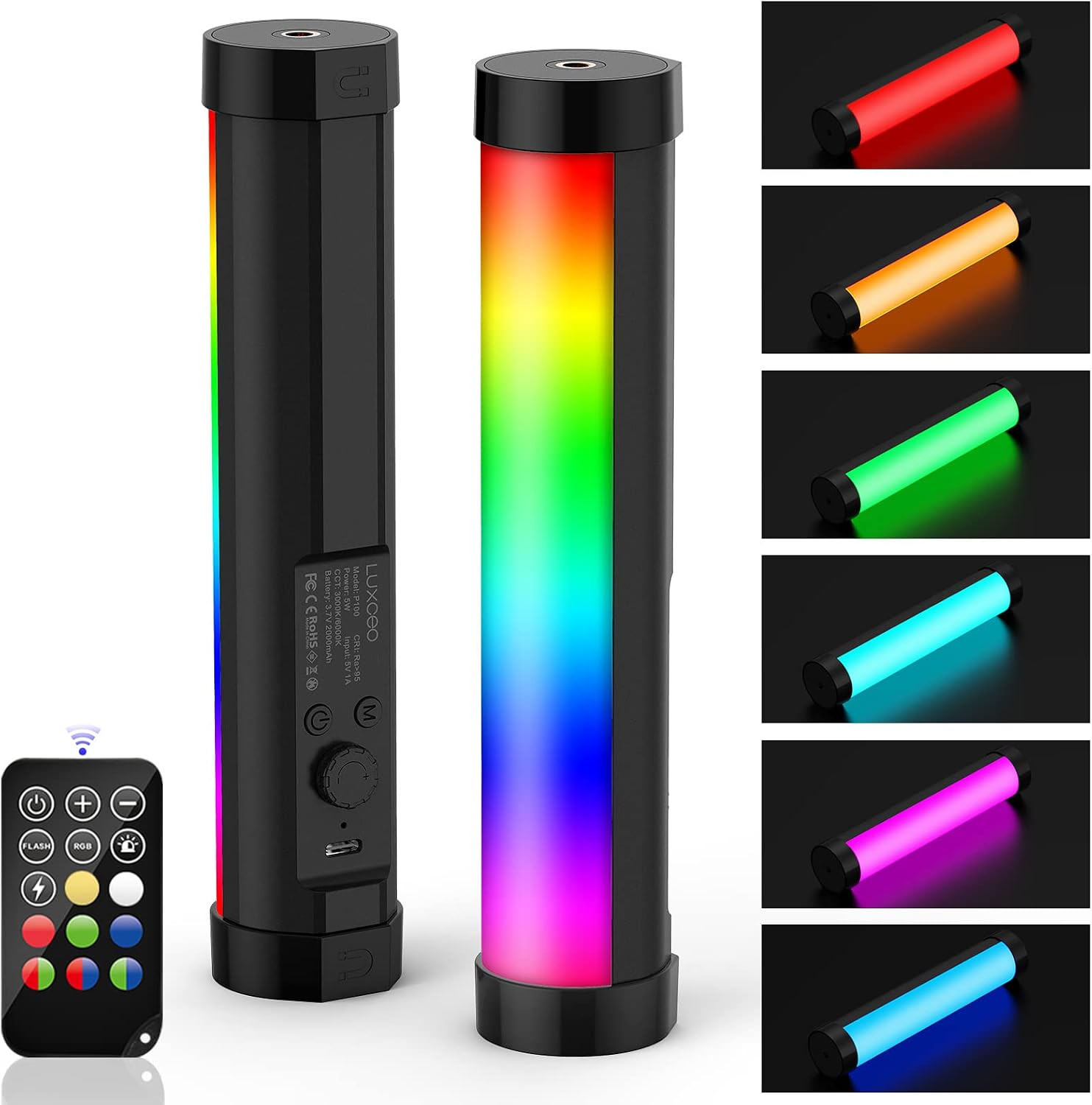 Handheld Light Wand, Multicolor RGB LED Video Light for Photography, 2000Mah Rec