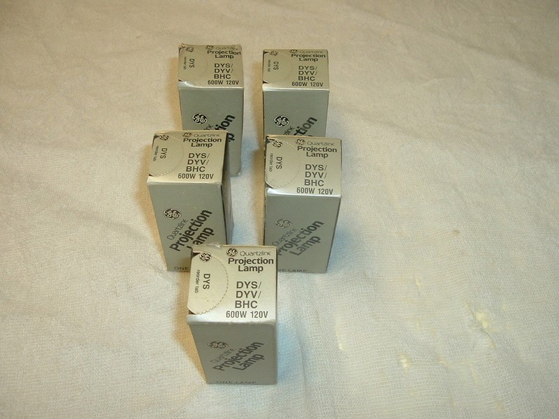 Five General Electric DYS DYV BHC Photo Projection Light Bulbs Lamps 120V 600W
