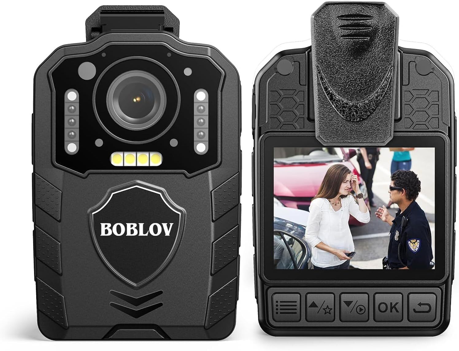 BOBLOV Body Worn Cam Audio Video 1440P 256GB Body Camera Night Vision 3000mAh