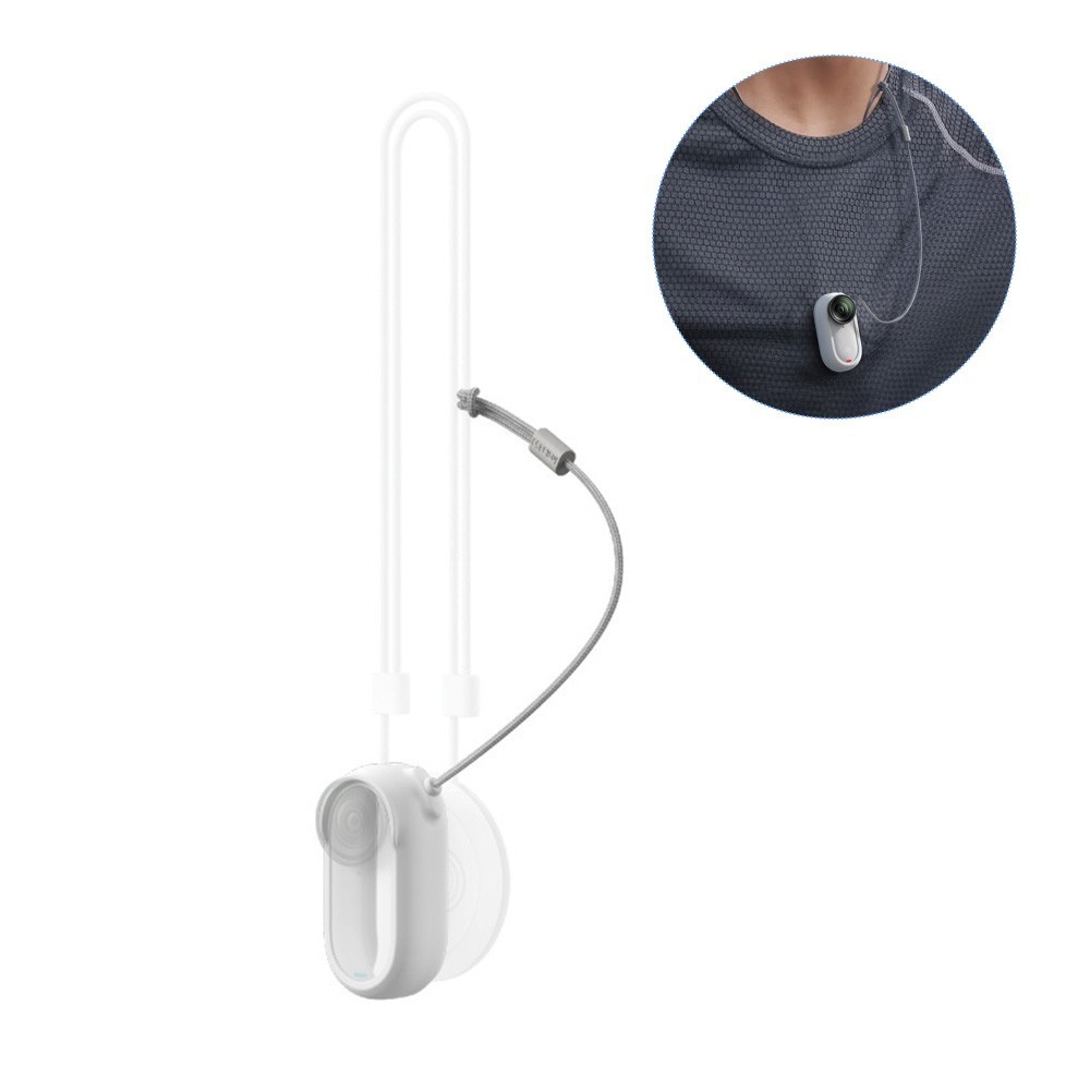 Magnetic Neck Disc Pendant Safety Cord Rubber Case for Insta 360 GO3/GO 3S
