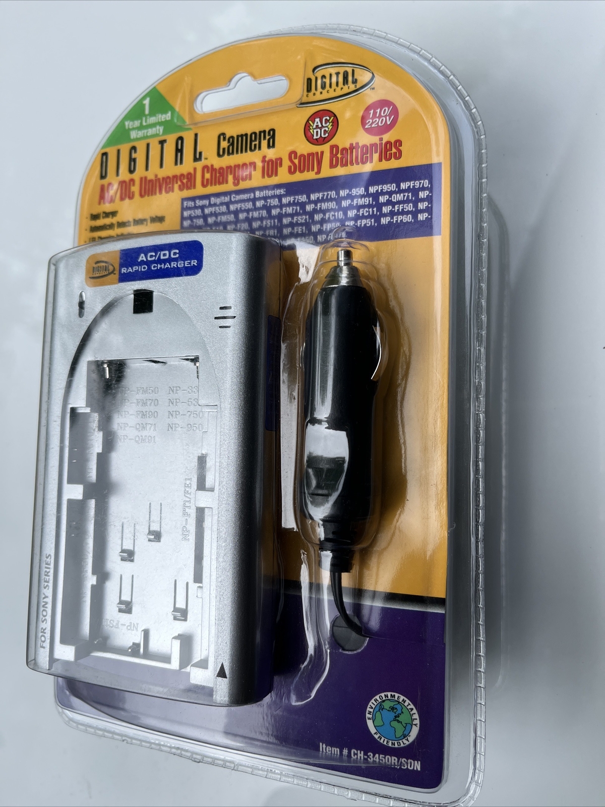 NOS Digital Concepts AC/DC Universal Charger for Sony Batteries (CH-3450/SON)