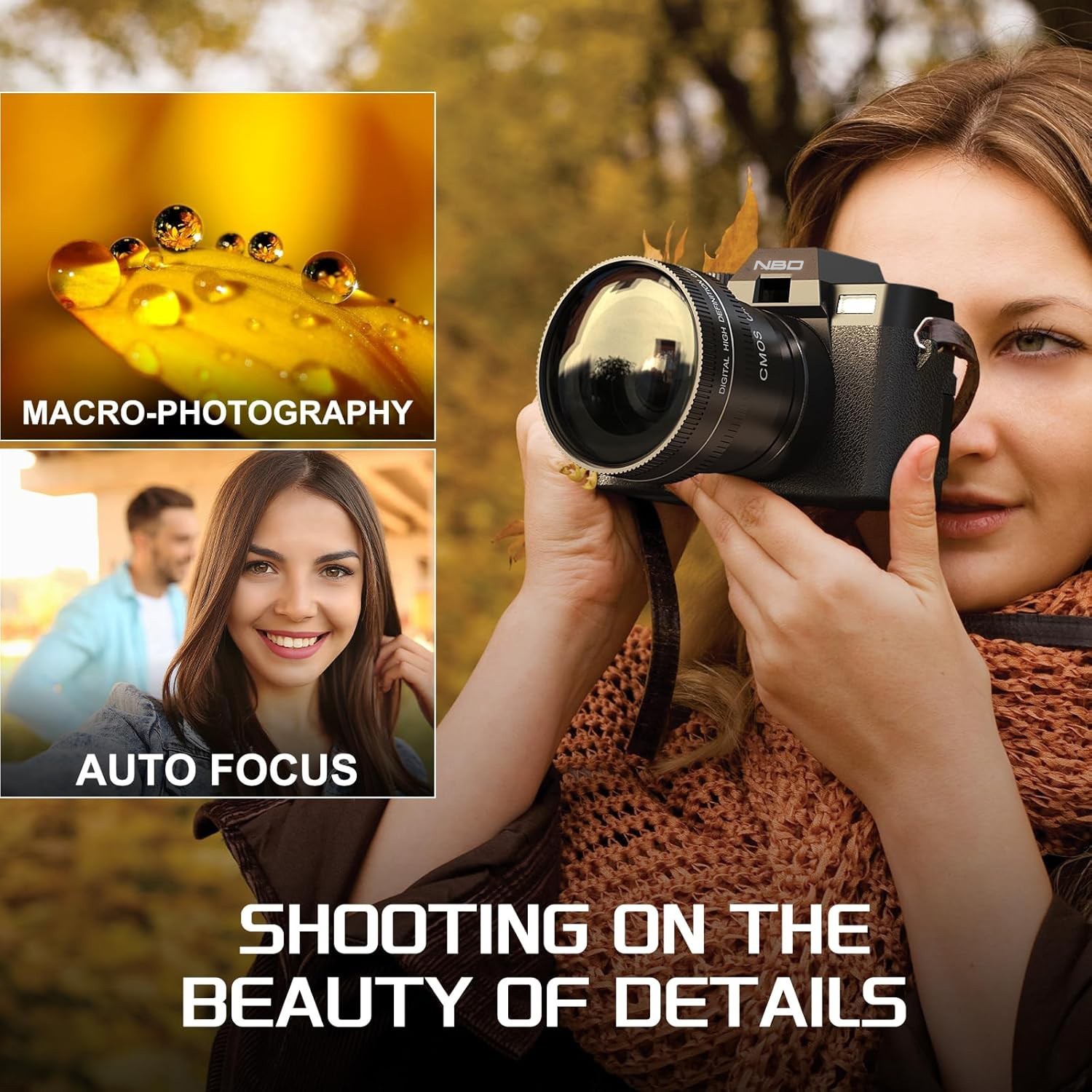 NBD Digital Camera 5K 48MP 16X Autofocus with Wide Angle & Macro Lens Vlogging