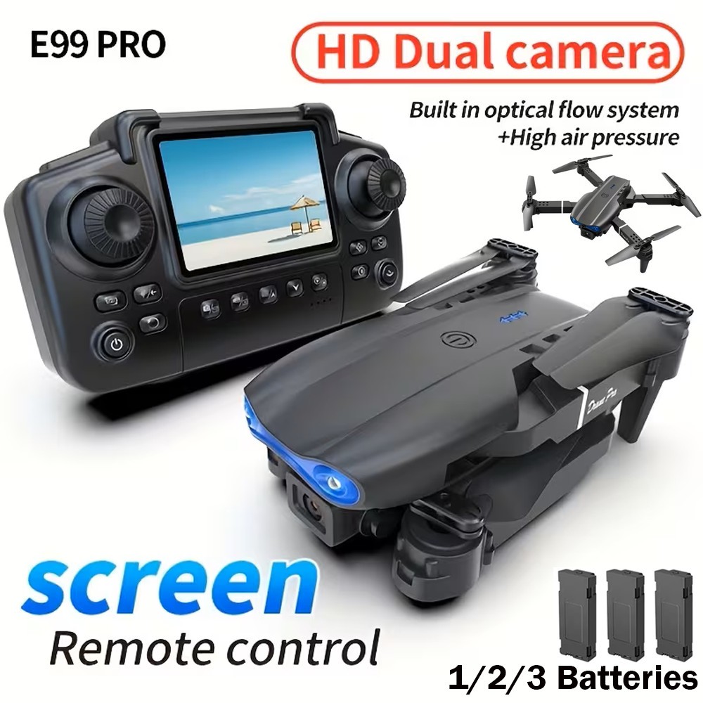 Drone 2026 4K HD Dual Camera WiFi FPV RC Foldable Quadcopter Remote With Screen