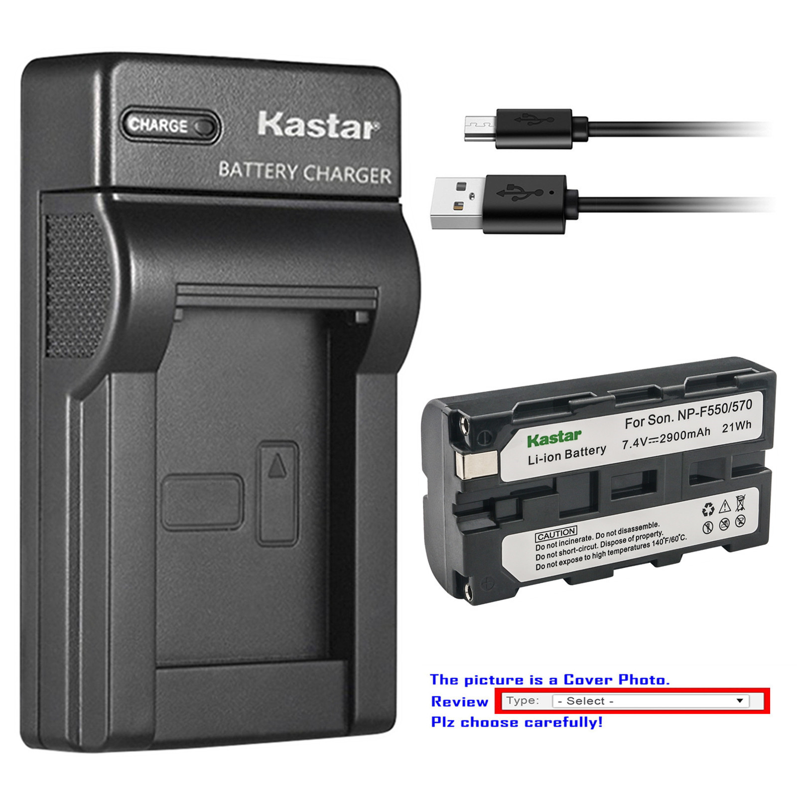 Kastar Battery Slim USB Charger for Sony NP-F550 Sony MVC-FD91 MVC-FD92 MVC-FD95