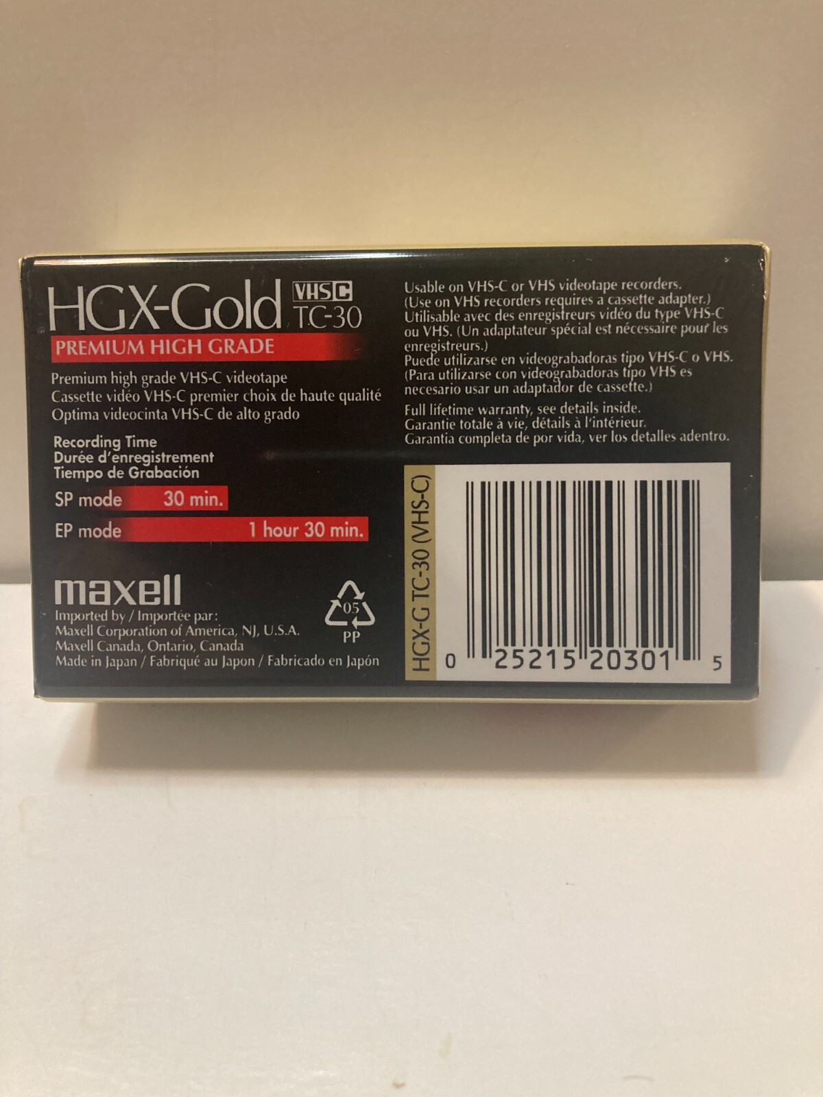 NEW Maxell HGX-Gold VHS-C & TDK HG Ultimate VHS-C 30 Camcorder Cassette Tapes