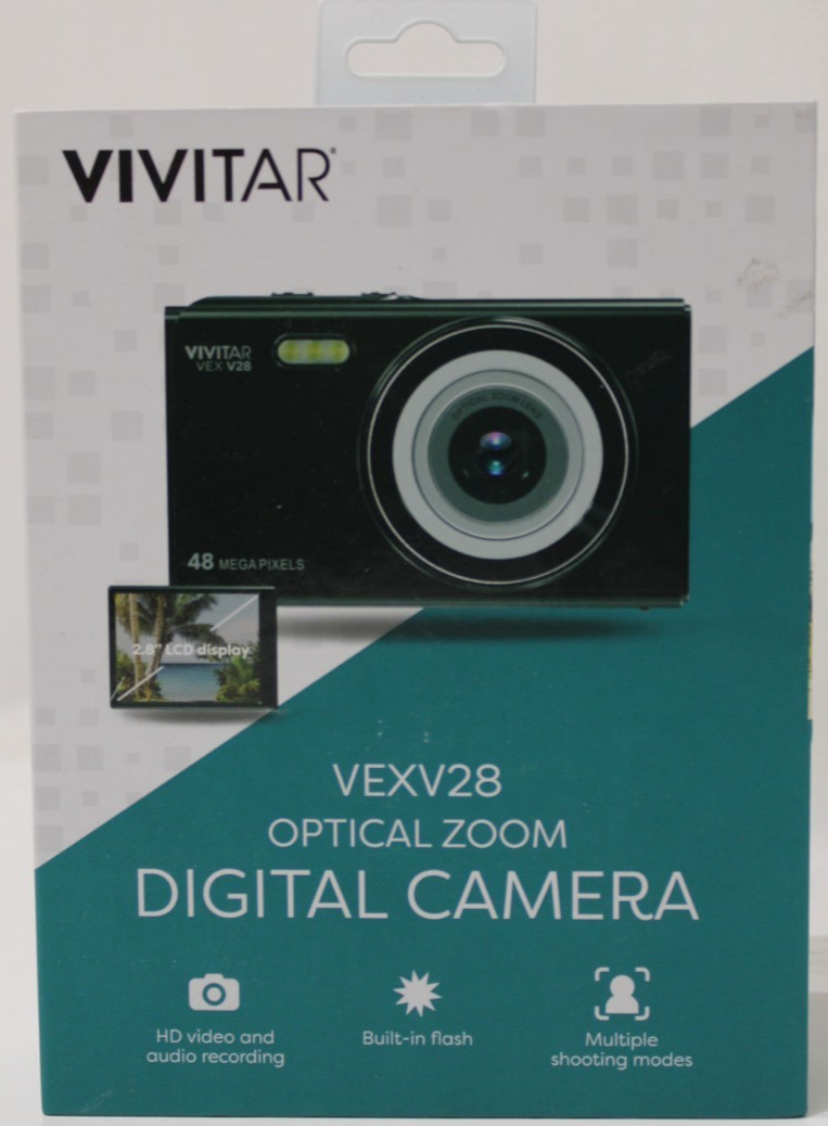 Vivitar ViviCam VEXV28 Compact 48MP Optical Zoom HD Video Black Built-in Flash