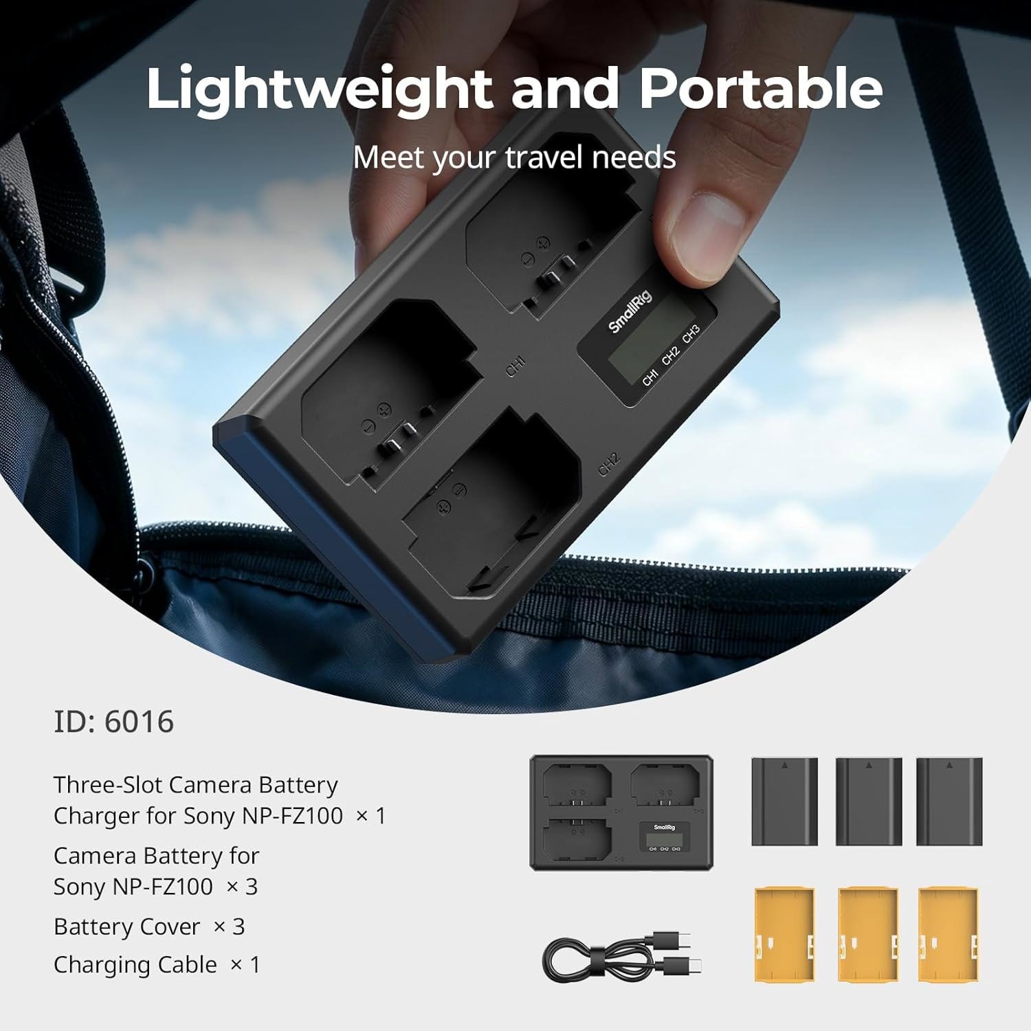 SmallRig NP-FZ100 Camera Battery Kit for Sony A7V A7IV A7III A7C A6700 A6600 FX3
