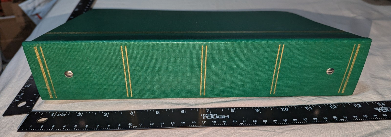 Green Gold Trim Cardboard Photo Album 4×6 Pictures 3-Ring Binder Style No. RST-6