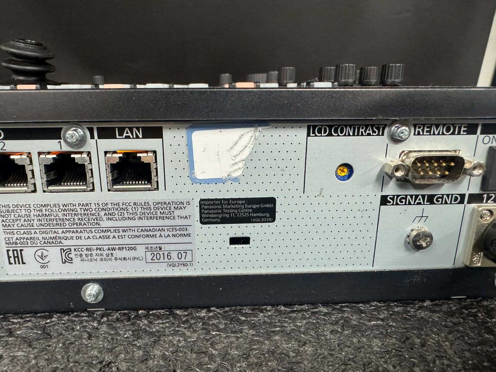 PANASONIC REMOTE PTZ IP NETWORK VIDEO CAMERA CONTROLLER AW-RP120 AW-RP120G