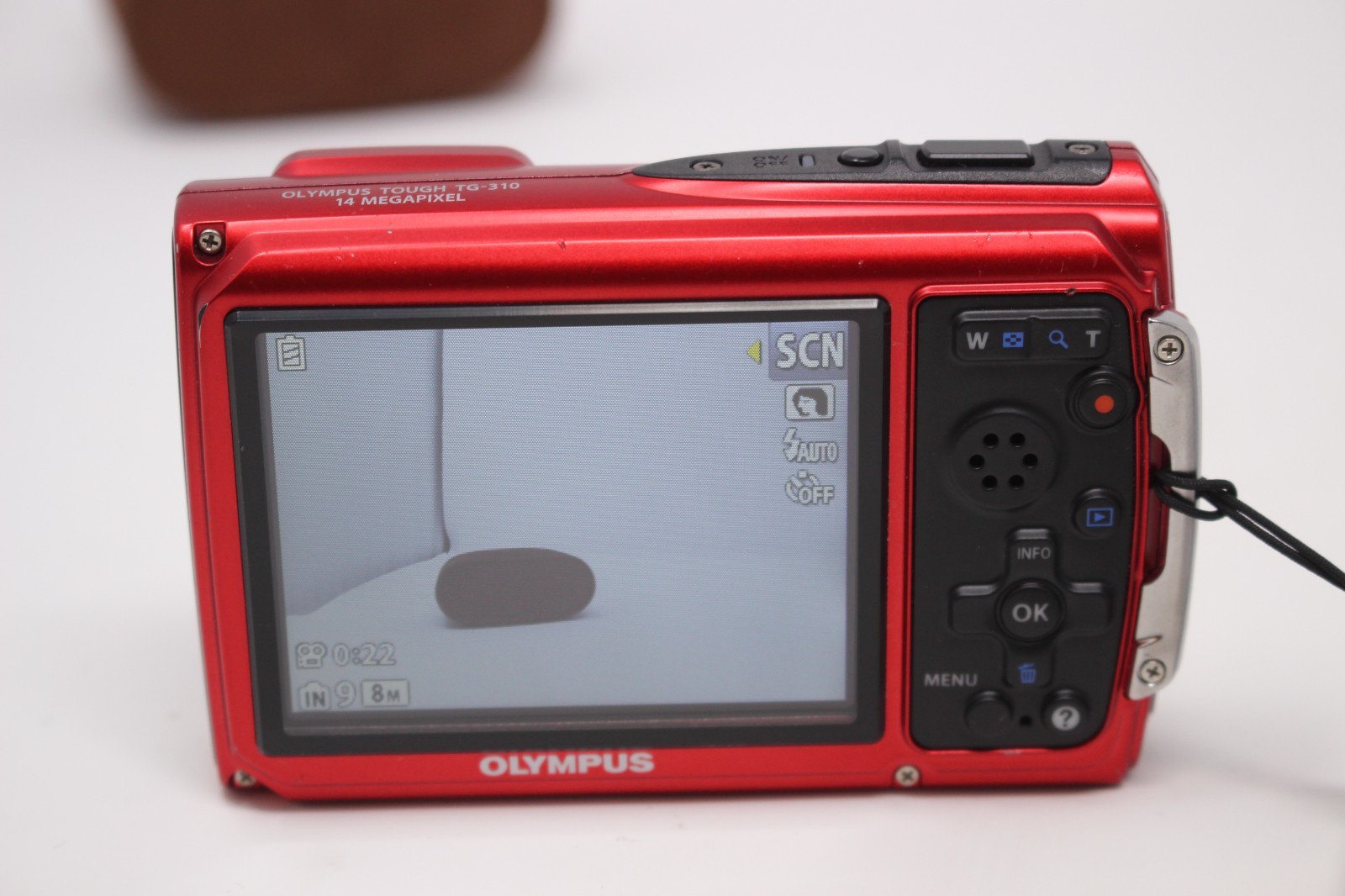 Olympus Tough TG-310 14.0MP 3.6x Wide Zoom Red Digital Camera Tested + Battery